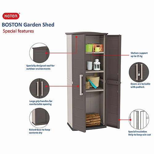 Keter Boston Tall Outdoor Cabinet
