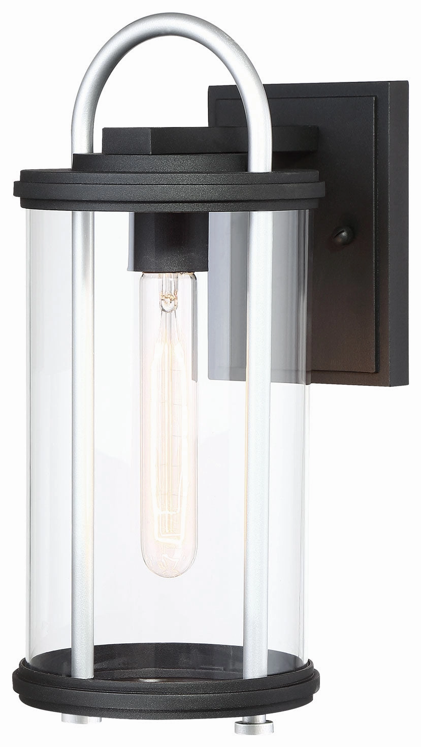 Keyser One Light Outdoor Wall Mount Coal W/Silver Accent
