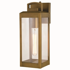 Kinzie One Light Outdoor Wal Mount Vintage BrassOutdoor wall sconces with motion sensor