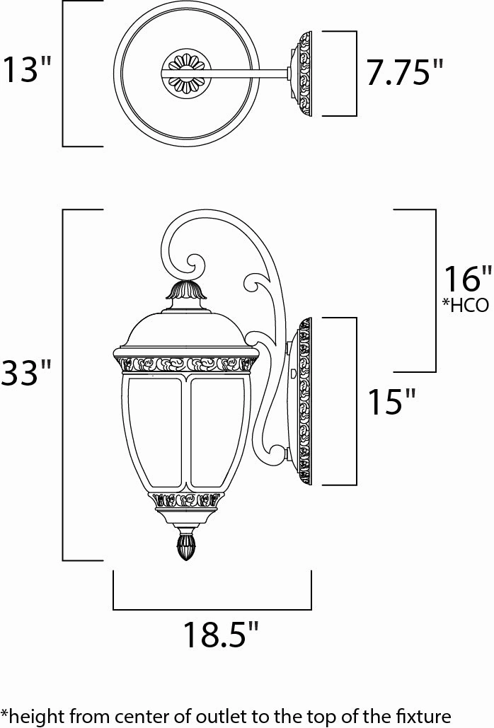 Knob Hill DC Three Light Outdoor Wall Lantern Sienna