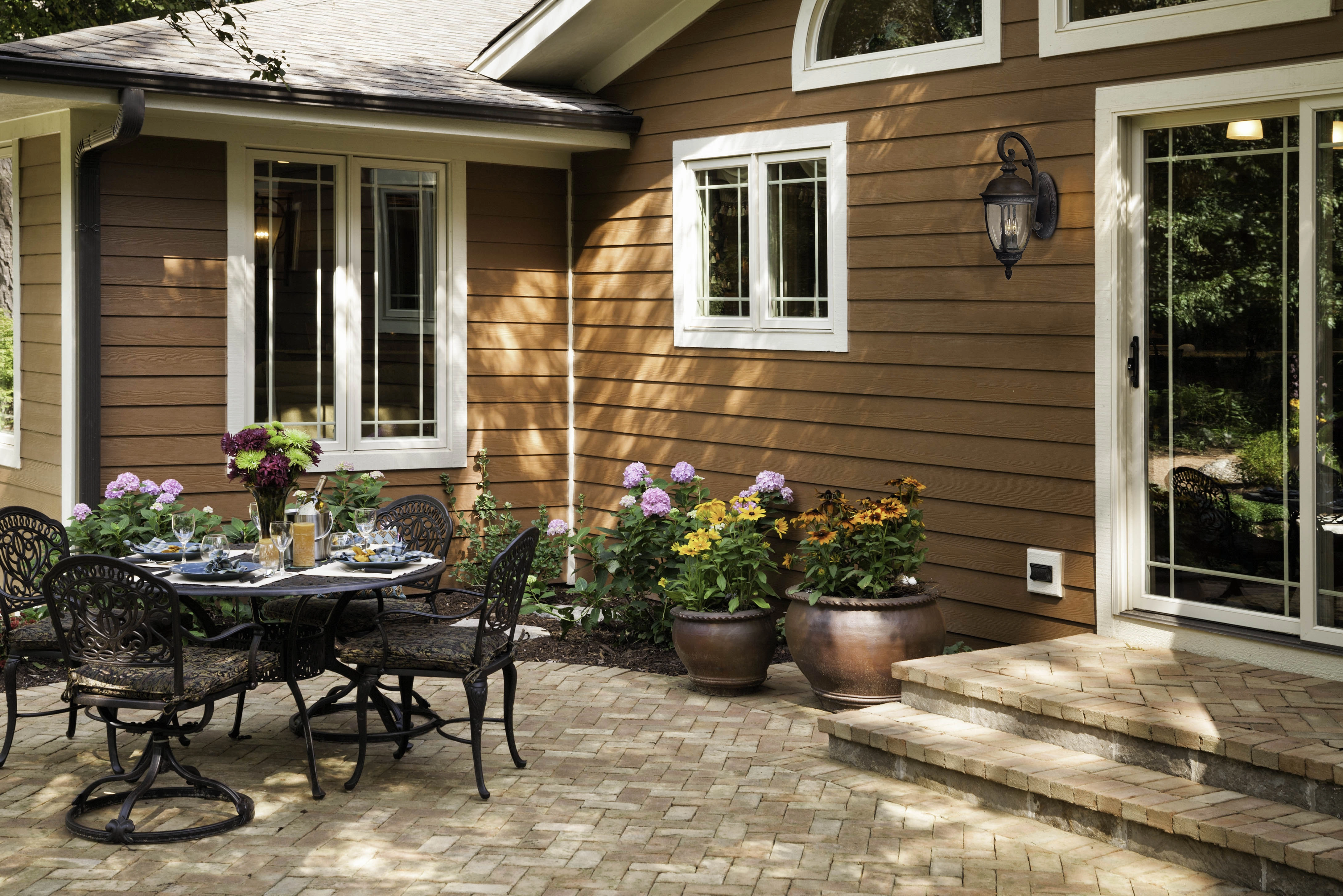 Knob Hill DC Three Light Outdoor Wall Lantern Sienna