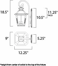 Knoxville Three Light Outdoor Wall Lantern Bronze