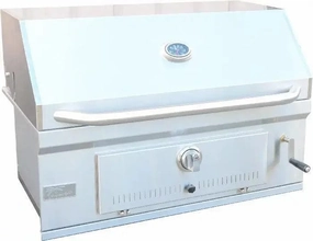 Kokomo Grills 32-inch Built-In BBQ Charcoal Grill - KO-CHAR32 stainless steel BBQ grill with side table
