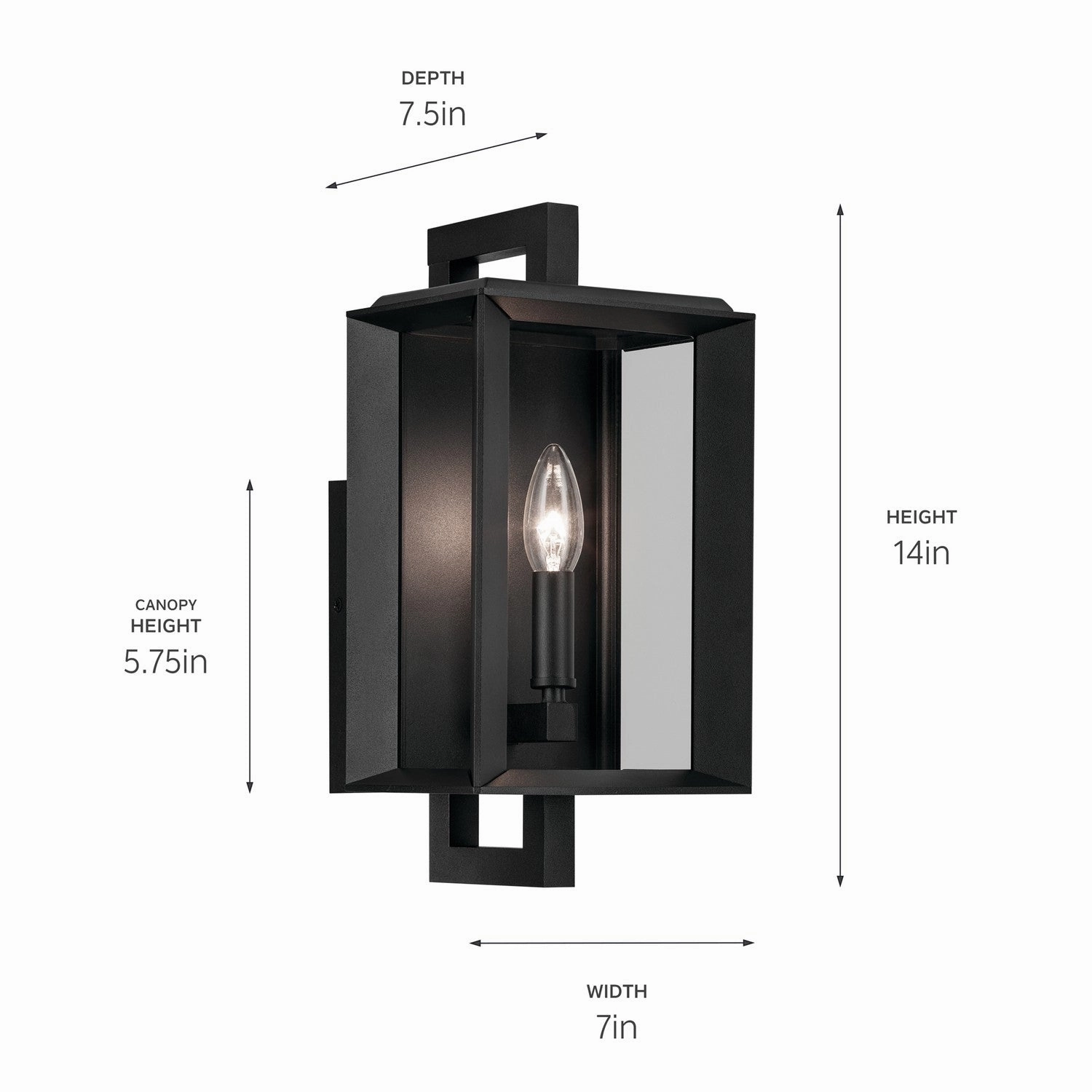 Kroft One Light Outdoor Wall Mount Textured Black