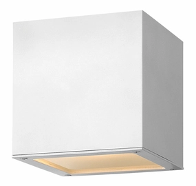 Kube LED Wall Mount Satin WhiteOutdoor wall sconces with motion sensor