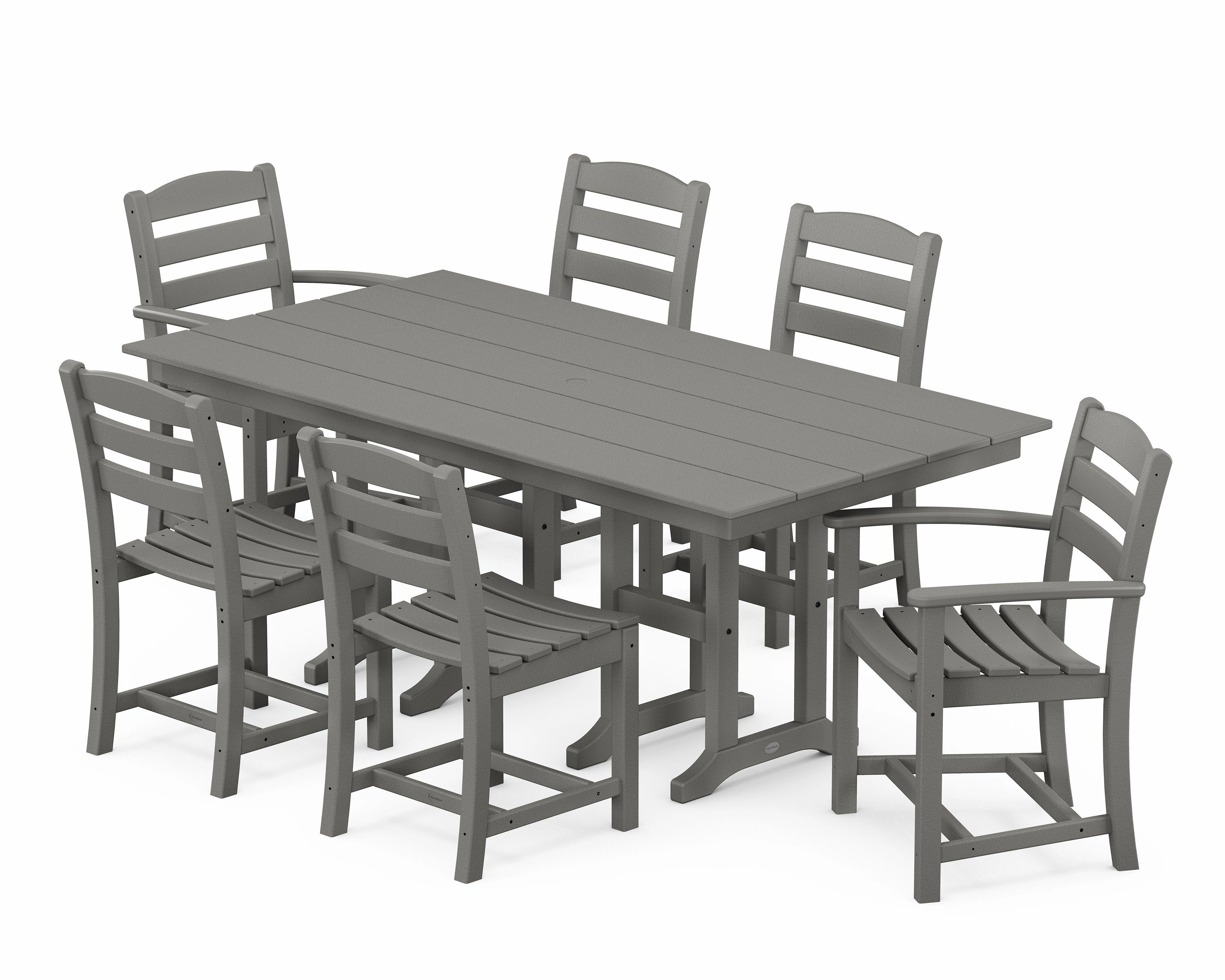 La Casa Caf 7-Piece Farmhouse Dining Setoutdoor patio furniture set