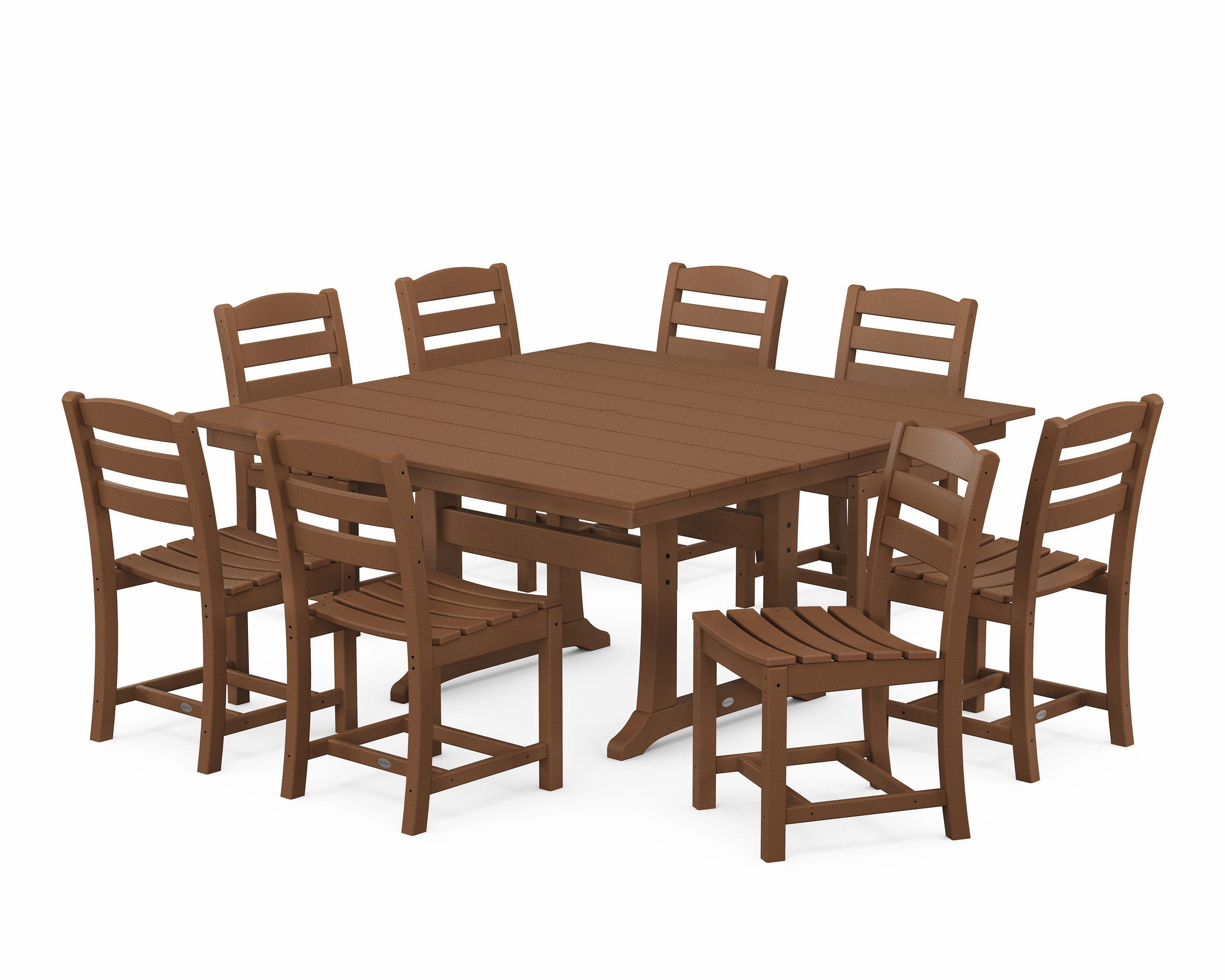 La Casa Caf 9-Piece Farmhouse Trestle Dining Set