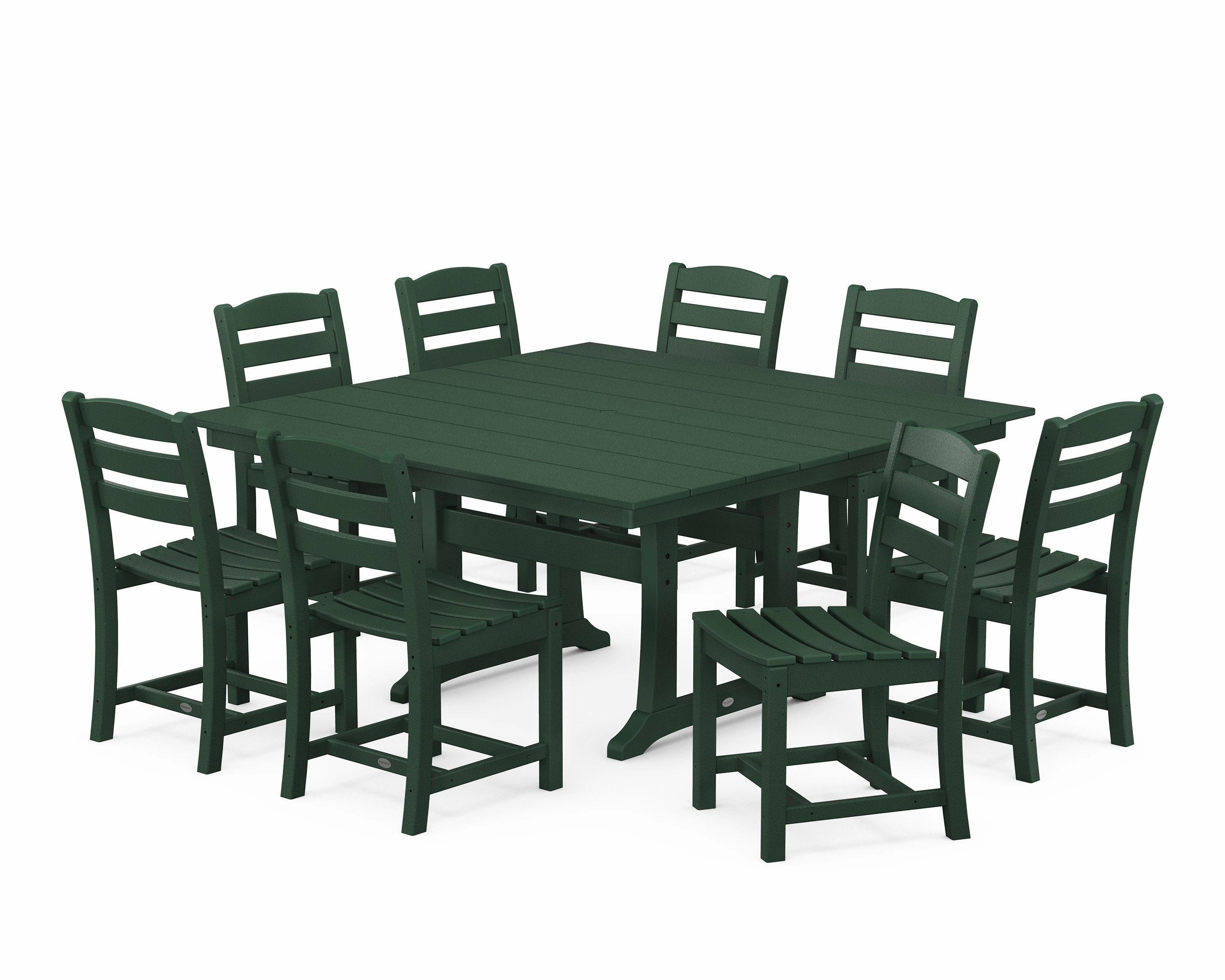 La Casa Caf 9-Piece Farmhouse Trestle Dining Set