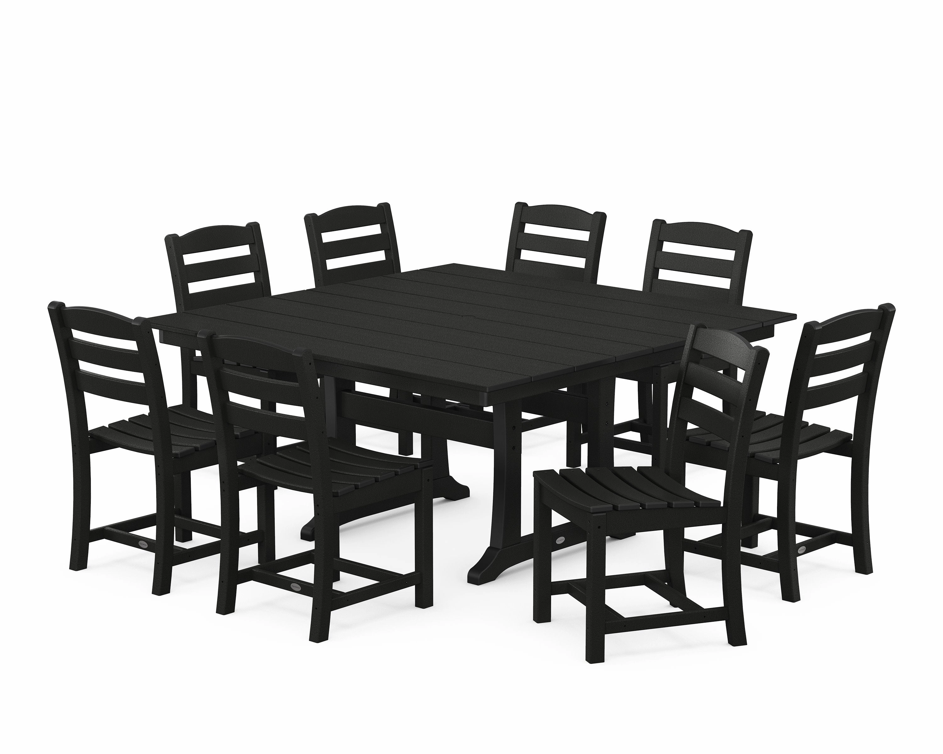 La Casa Caf 9-Piece Farmhouse Trestle Dining Set