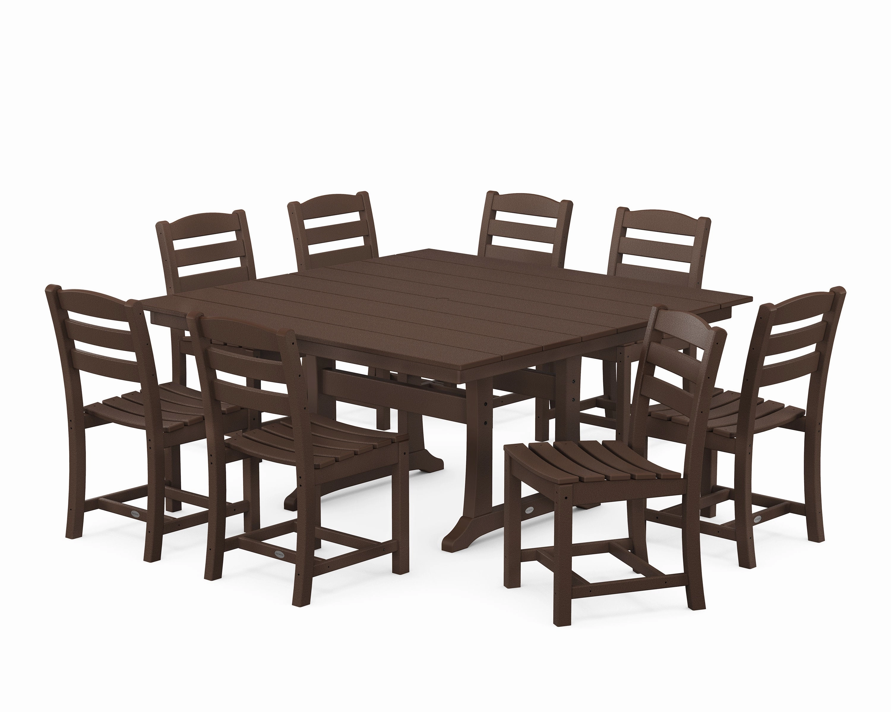 La Casa Caf 9-Piece Farmhouse Trestle Dining Set