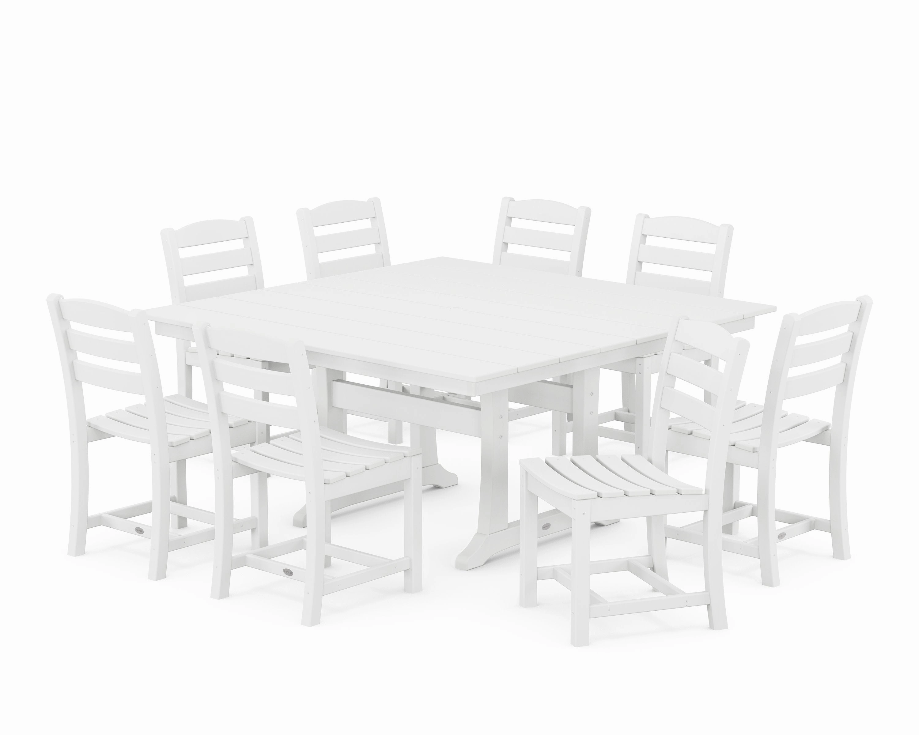 La Casa Caf 9-Piece Farmhouse Trestle Dining Set