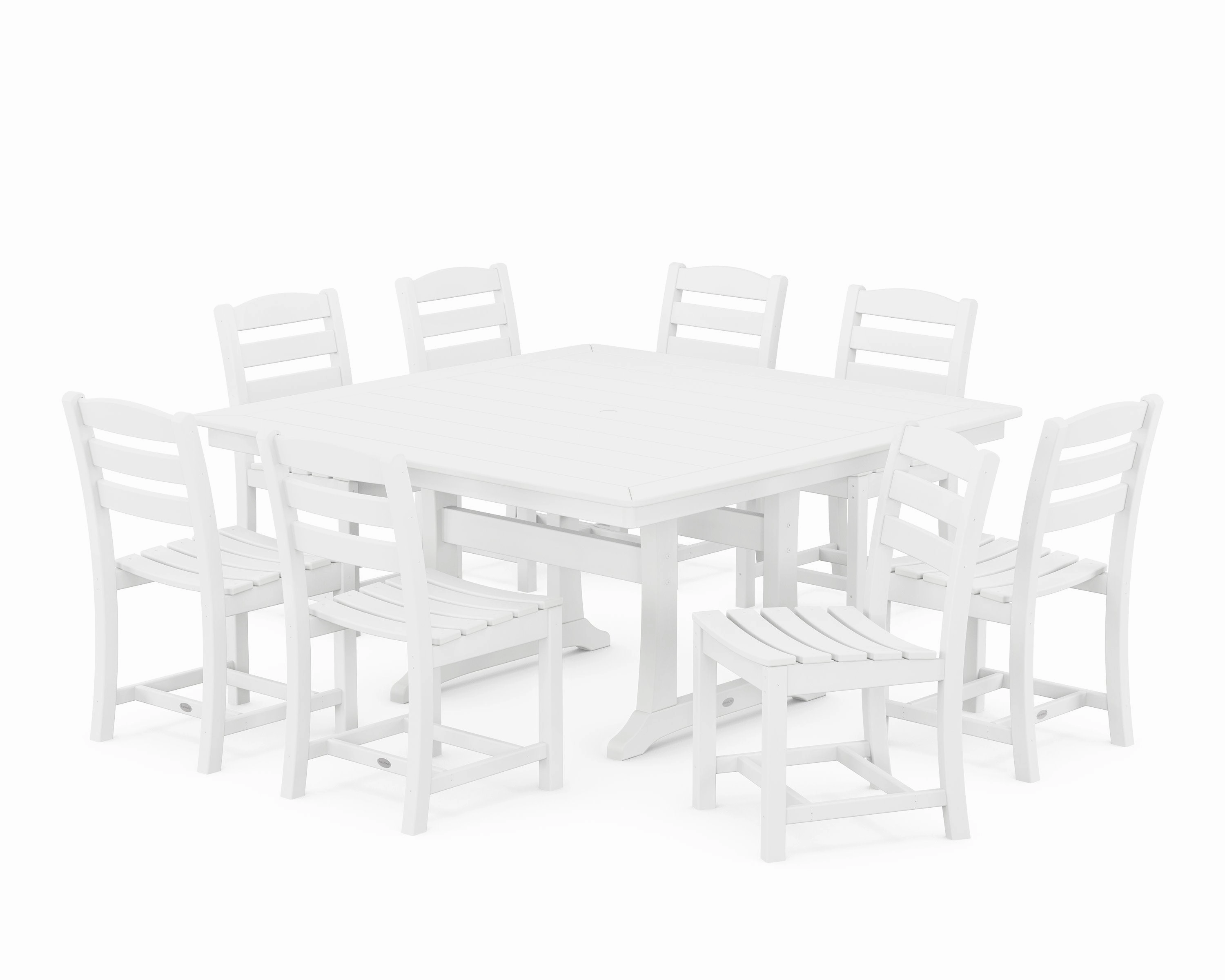 La Casa Caf 9-Piece Nautical Trestle Dining Set