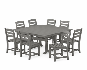 La Casa Caf 9-Piece Nautical Trestle Dining Setoutdoor patio furniture set