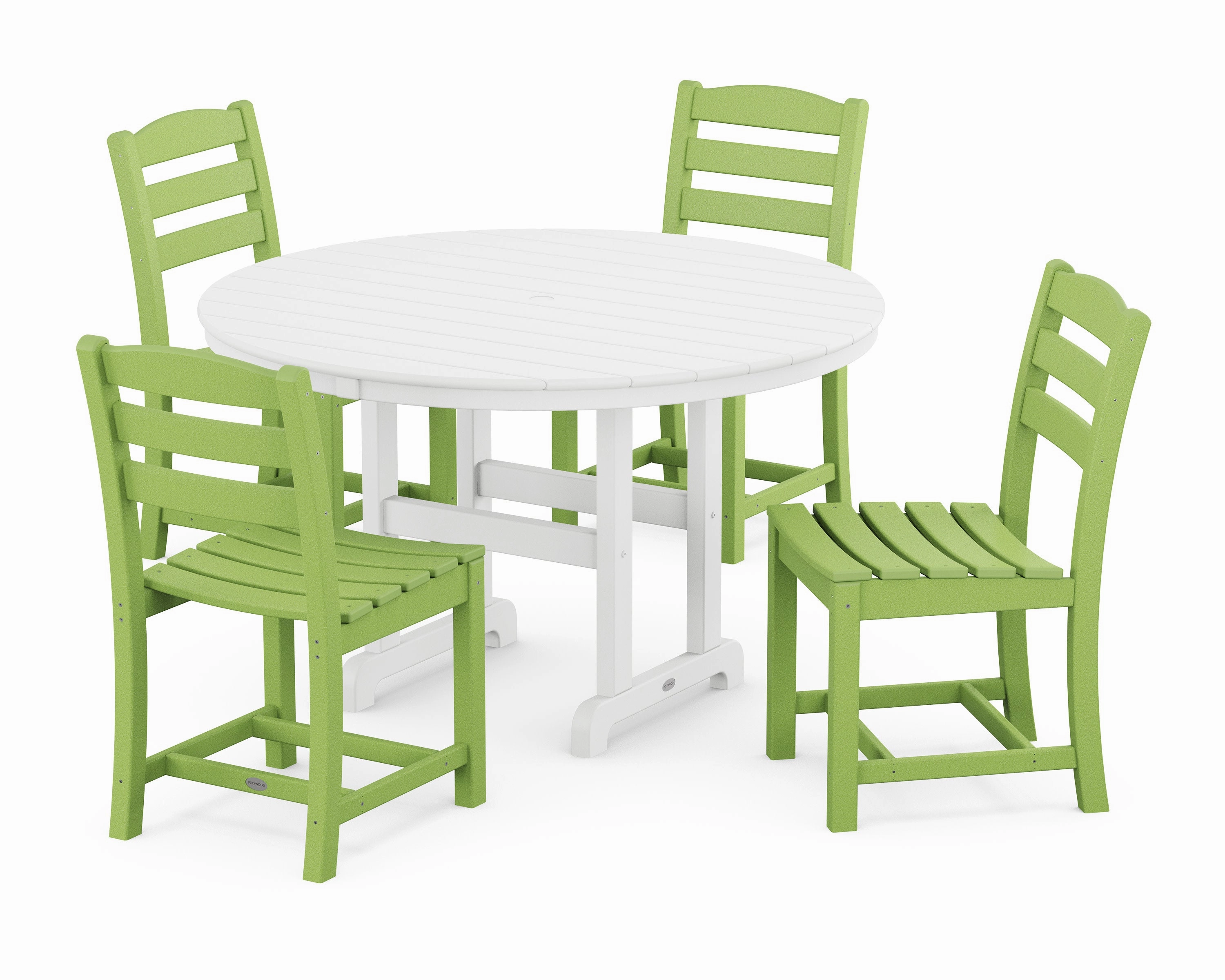 La Casa Caf Side Chair 5-Piece Round Farmhouse Dining Set