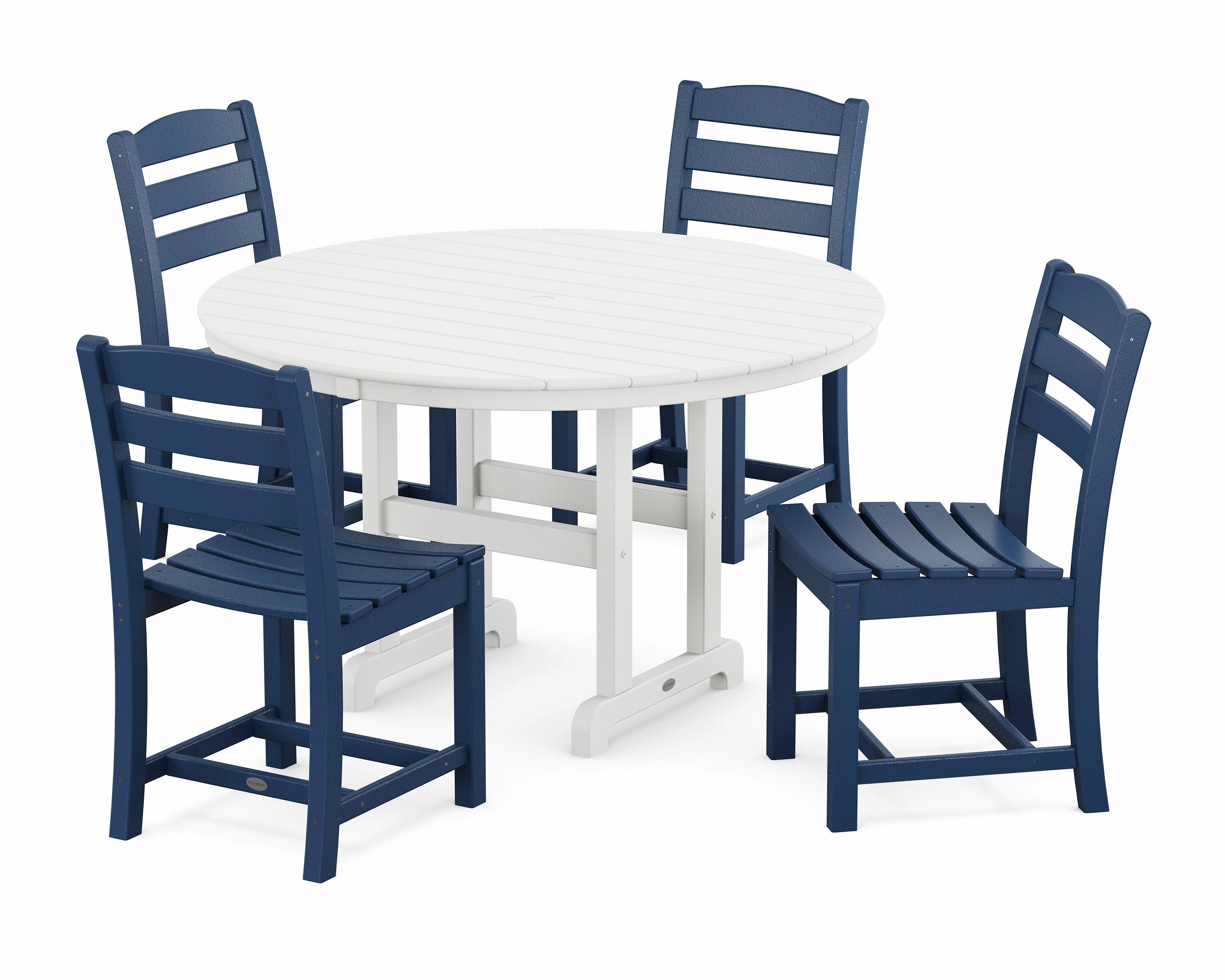 La Casa Caf Side Chair 5-Piece Round Farmhouse Dining Set