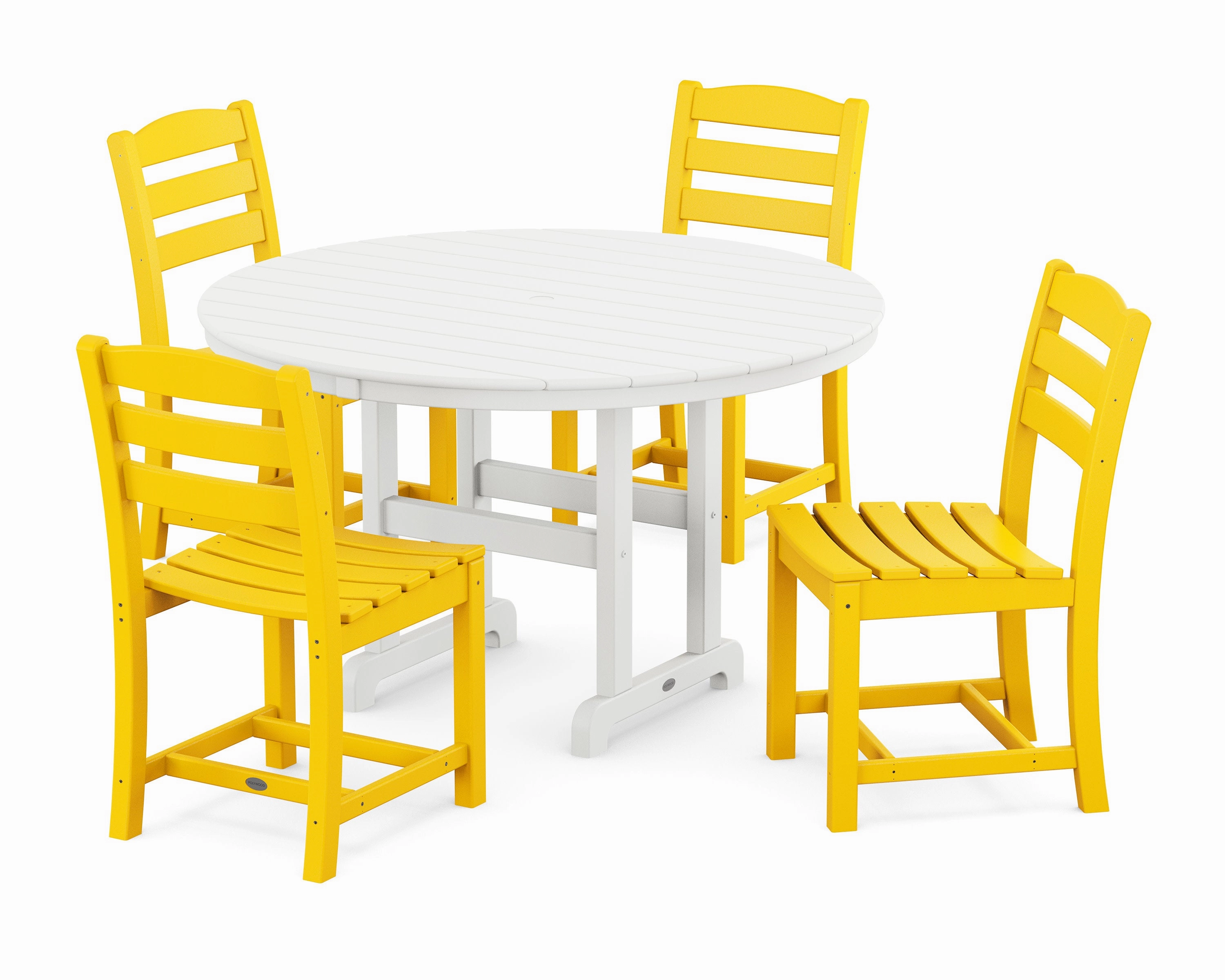 La Casa Caf Side Chair 5-Piece Round Farmhouse Dining Set
