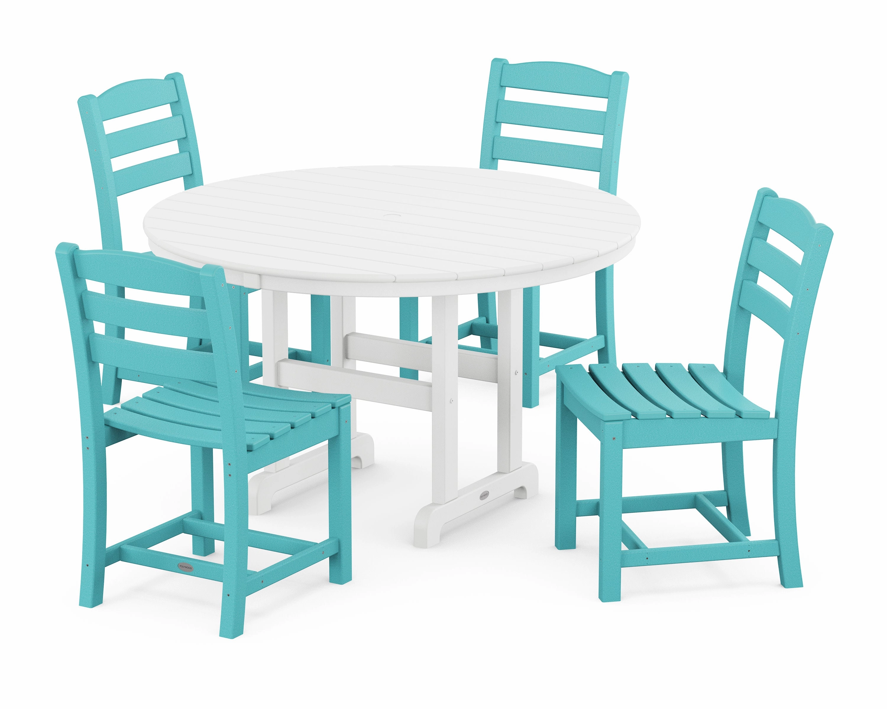 La Casa Caf Side Chair 5-Piece Round Farmhouse Dining Set