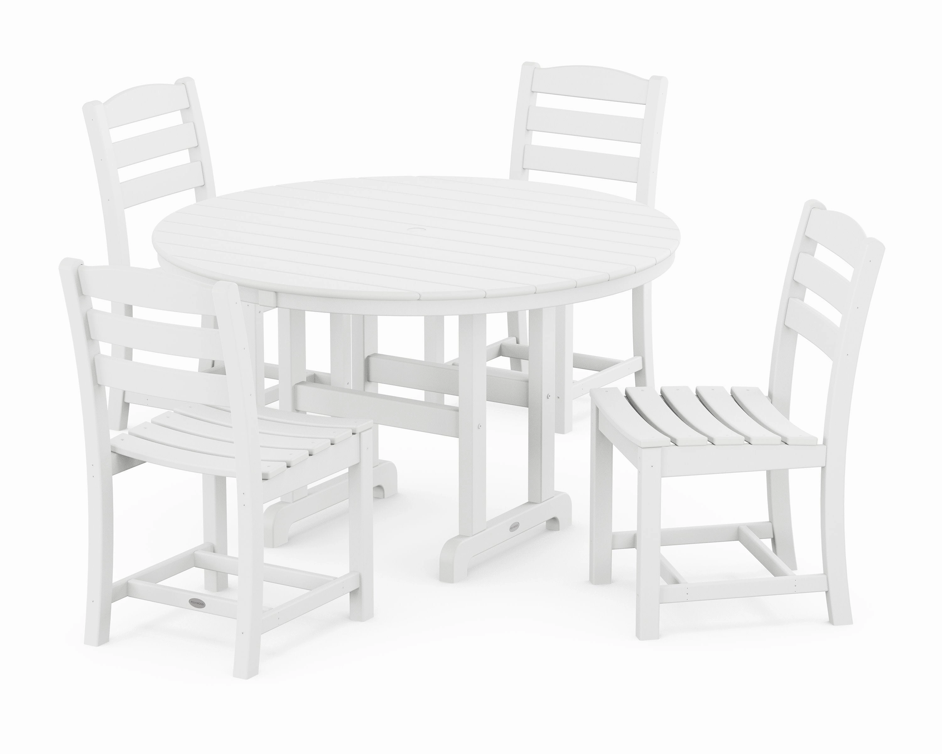 La Casa Caf Side Chair 5-Piece Round Farmhouse Dining Set