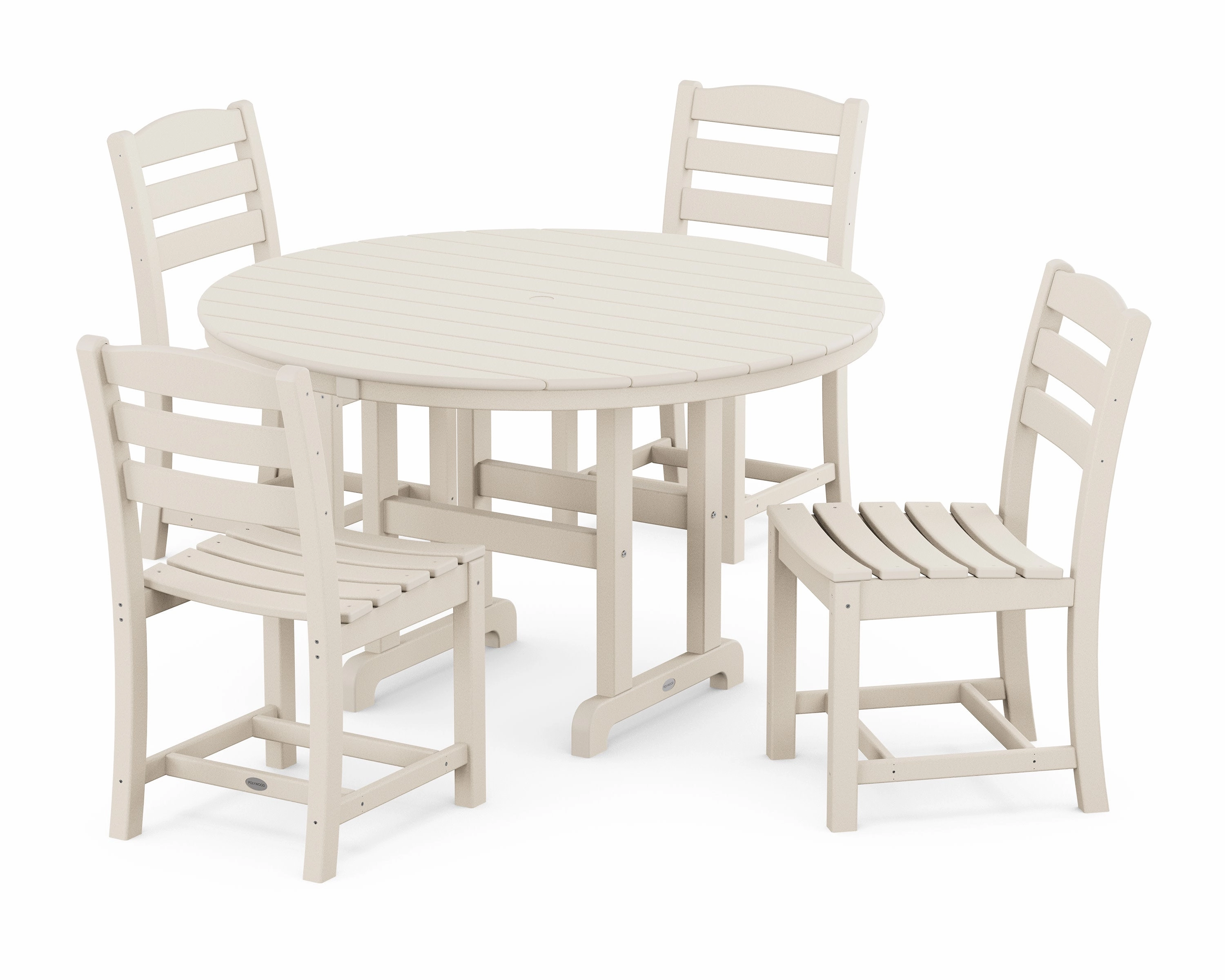 La Casa Caf Side Chair 5-Piece Round Farmhouse Dining Set
