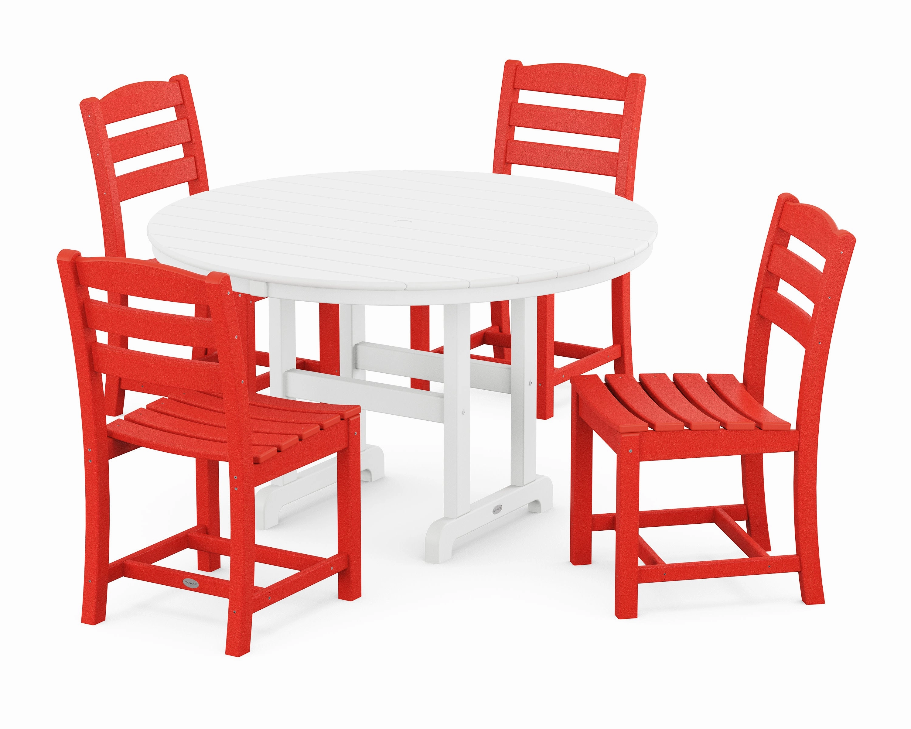 La Casa Caf Side Chair 5-Piece Round Farmhouse Dining Set
