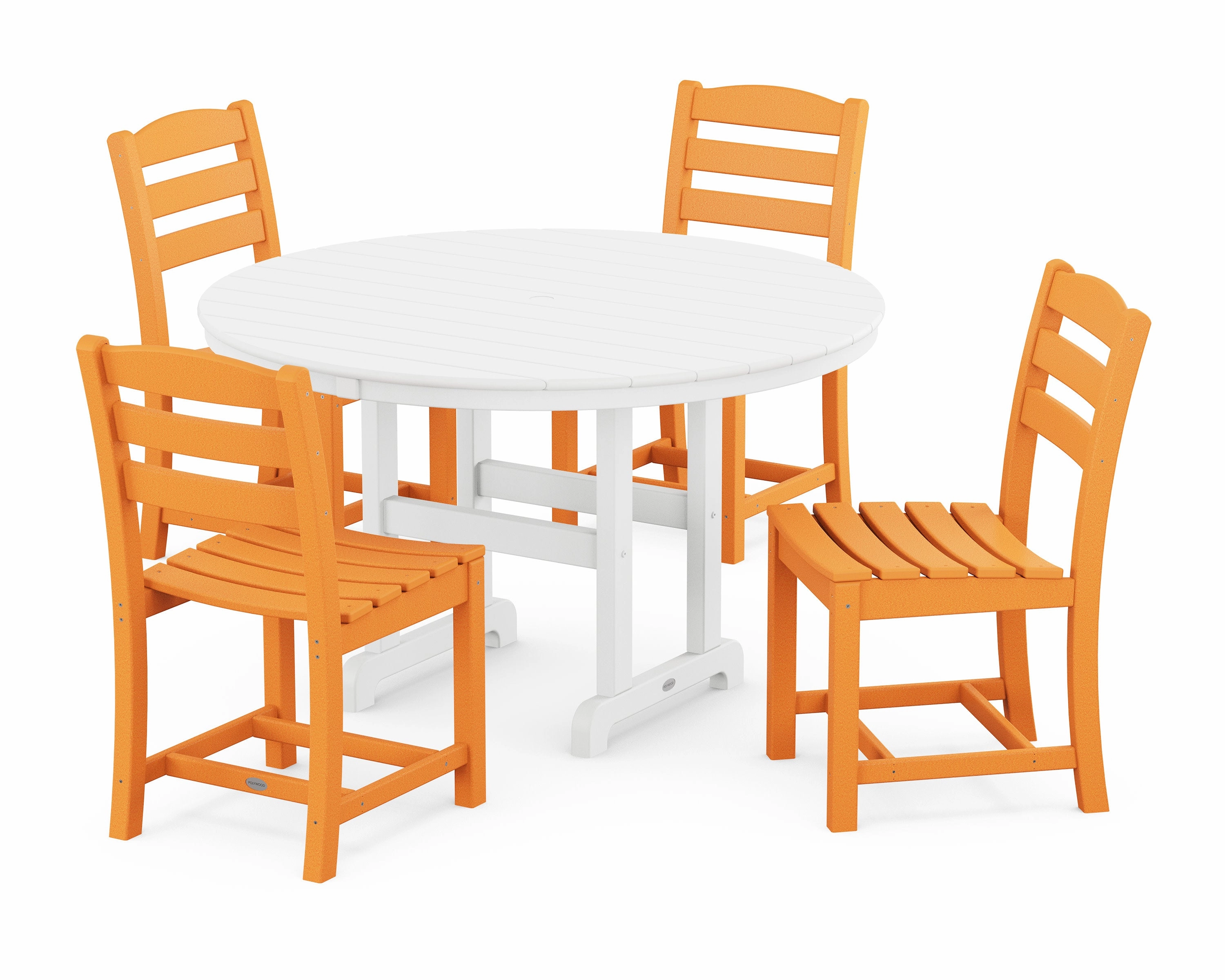 La Casa Caf Side Chair 5-Piece Round Farmhouse Dining Set