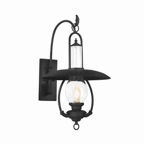 La Grange One Light Wall Lantern Soft BlackOutdoor wall sconces with motion sensor