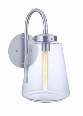 Laclede One Light Outdoor Wall Mount Satin AluminumOutdoor wall sconces with motion sensor