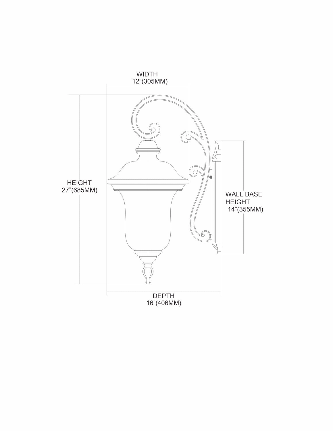 Lafayette Three Light Outdoor Wall Sconce Regal Bronze