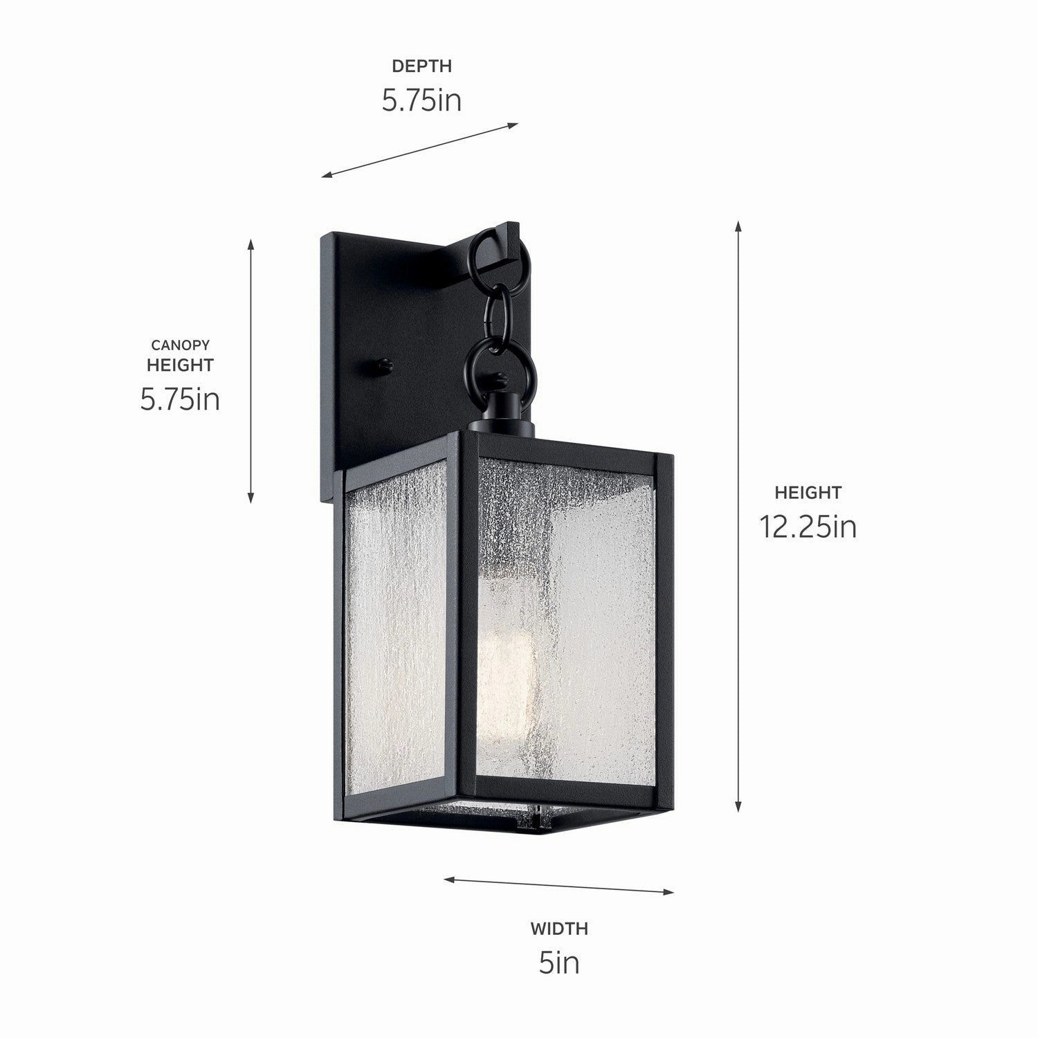 Lahden One Light Outdoor Wall Mount Black
