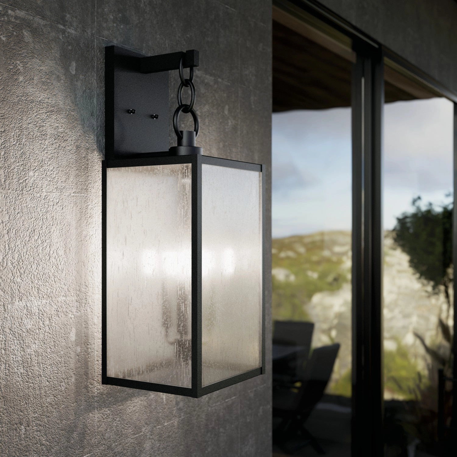 Lahden Three Light Outdoor Wall Mount Black