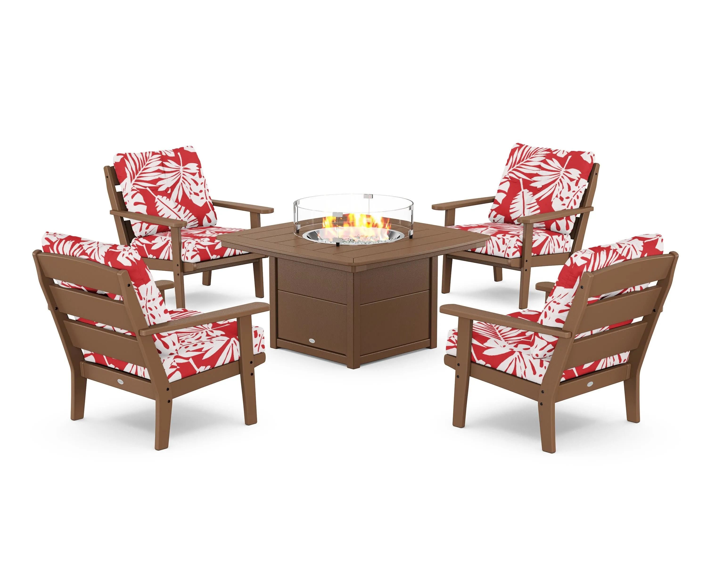 Lakeside 5-Piece Deep Seating Set with Nautical Fire Pit Table