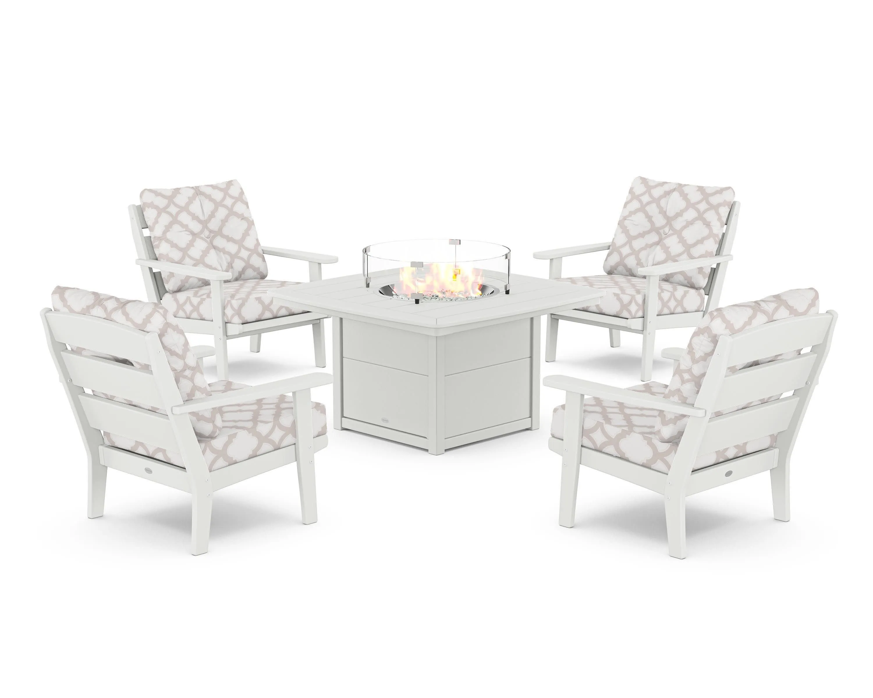 Lakeside 5-Piece Deep Seating Set with Nautical Fire Pit Table