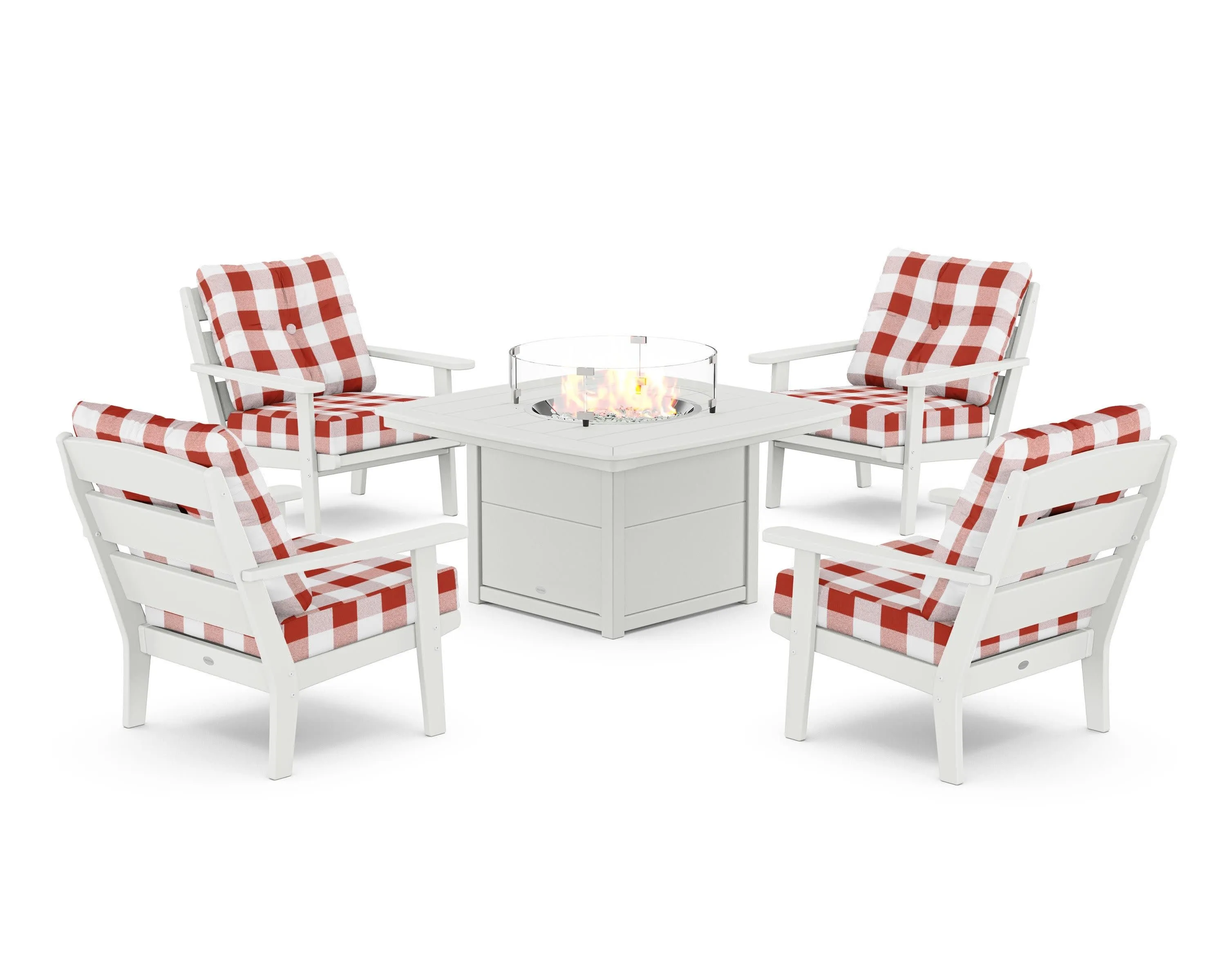 Lakeside 5-Piece Deep Seating Set with Nautical Fire Pit Table