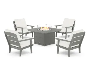 Lakeside 5-Piece Deep Seating Set with Nautical Fire Pit Tableoutdoor patio dining furniture set