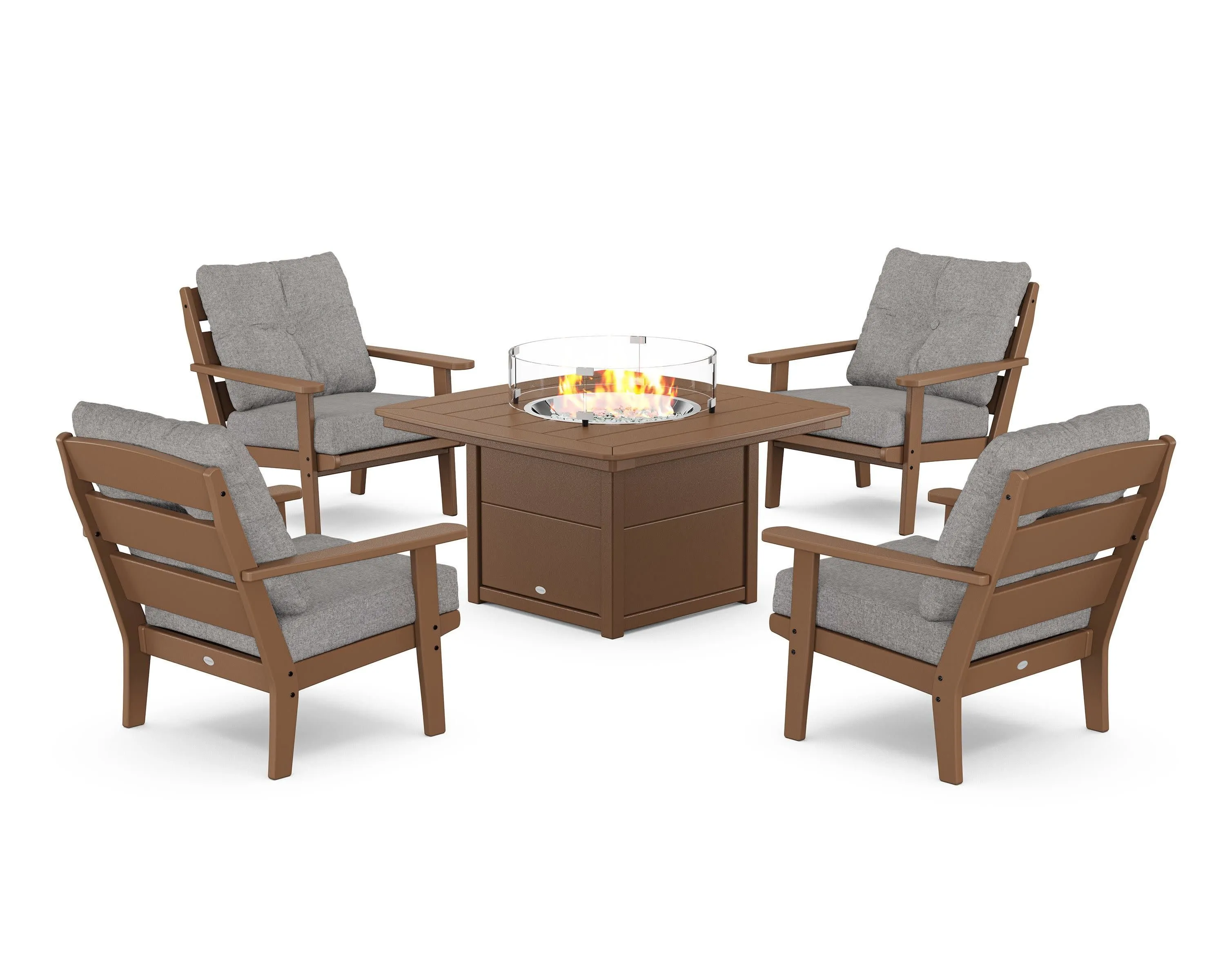 Lakeside 5-Piece Deep Seating Set with Nautical Fire Pit Table