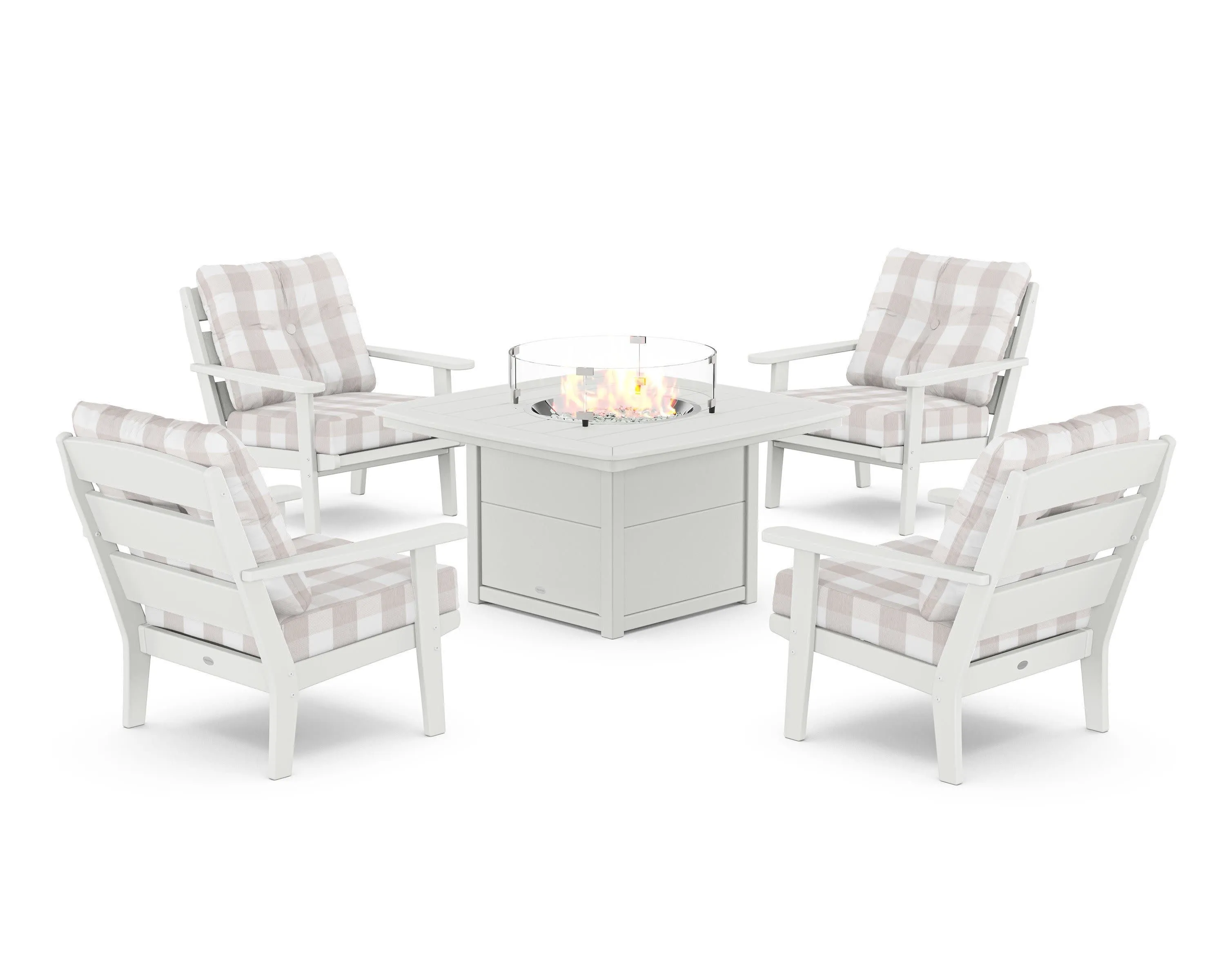 Lakeside 5-Piece Deep Seating Set with Nautical Fire Pit Table