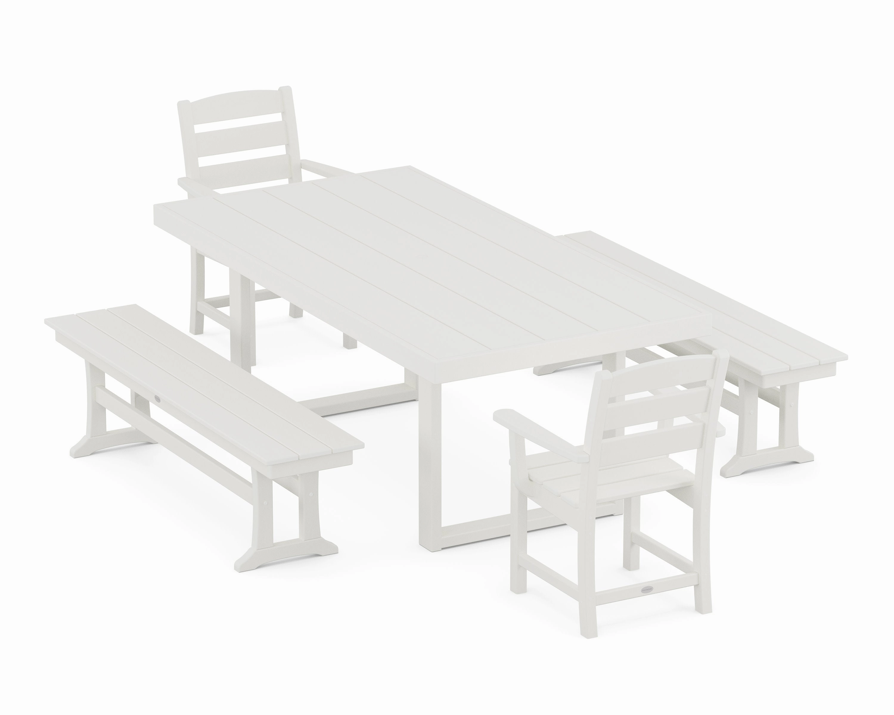 Lakeside 5-Piece Dining Set with Benches