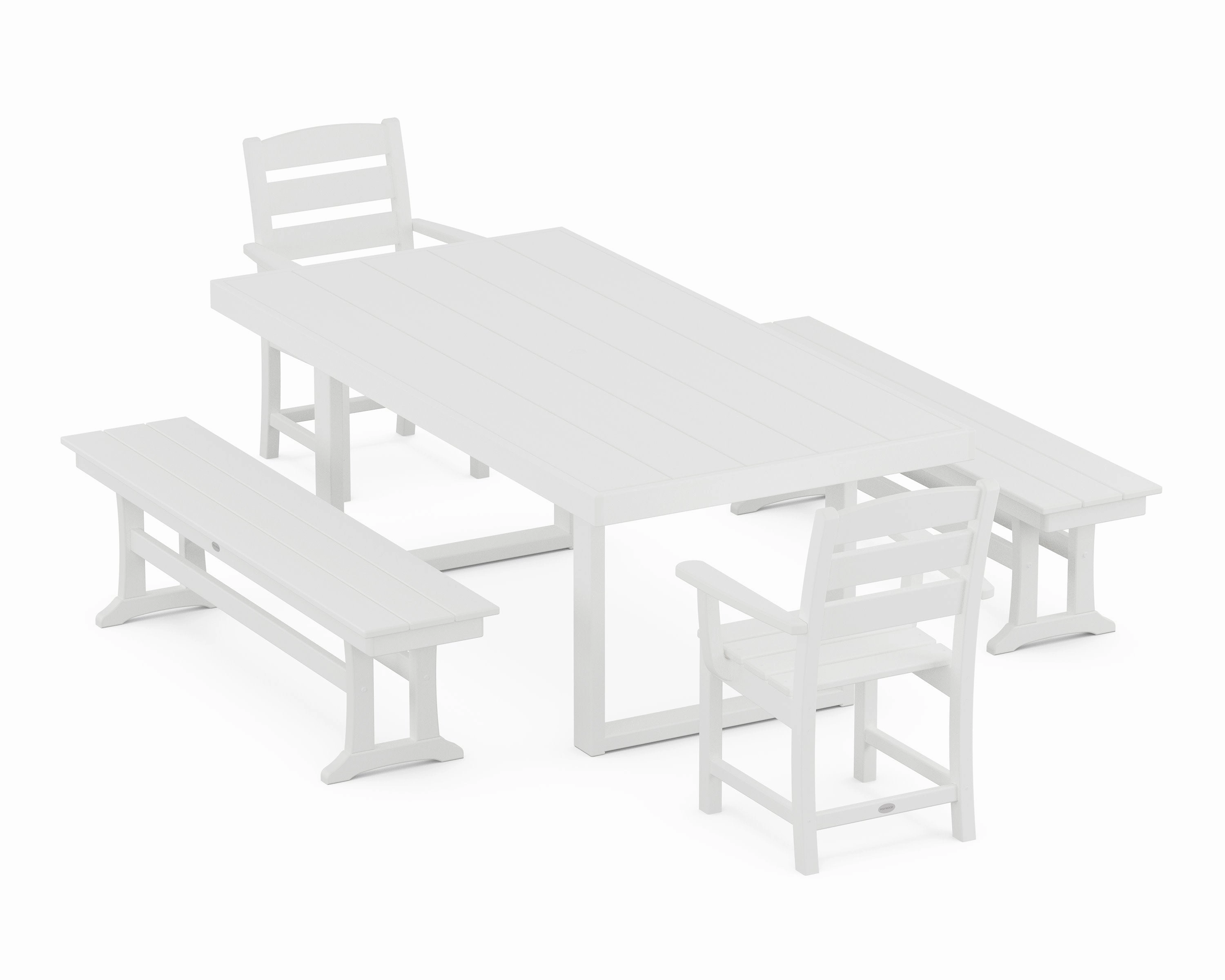 Lakeside 5-Piece Dining Set with Benches