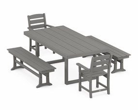 Lakeside 5-Piece Dining Set with Benchesoutdoor patio furniture set
