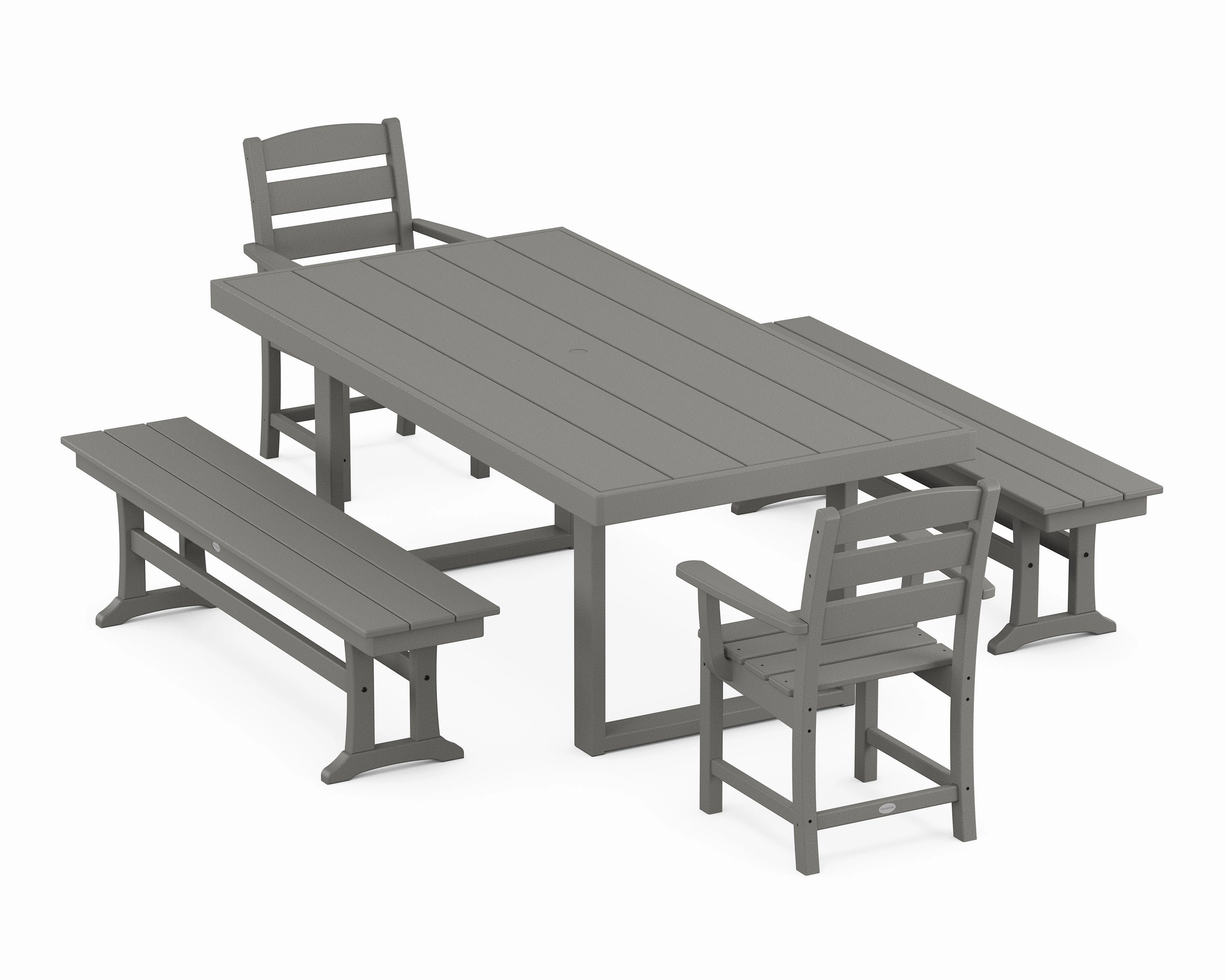 Lakeside 5-Piece Dining Set with Benchesoutdoor patio furniture set
