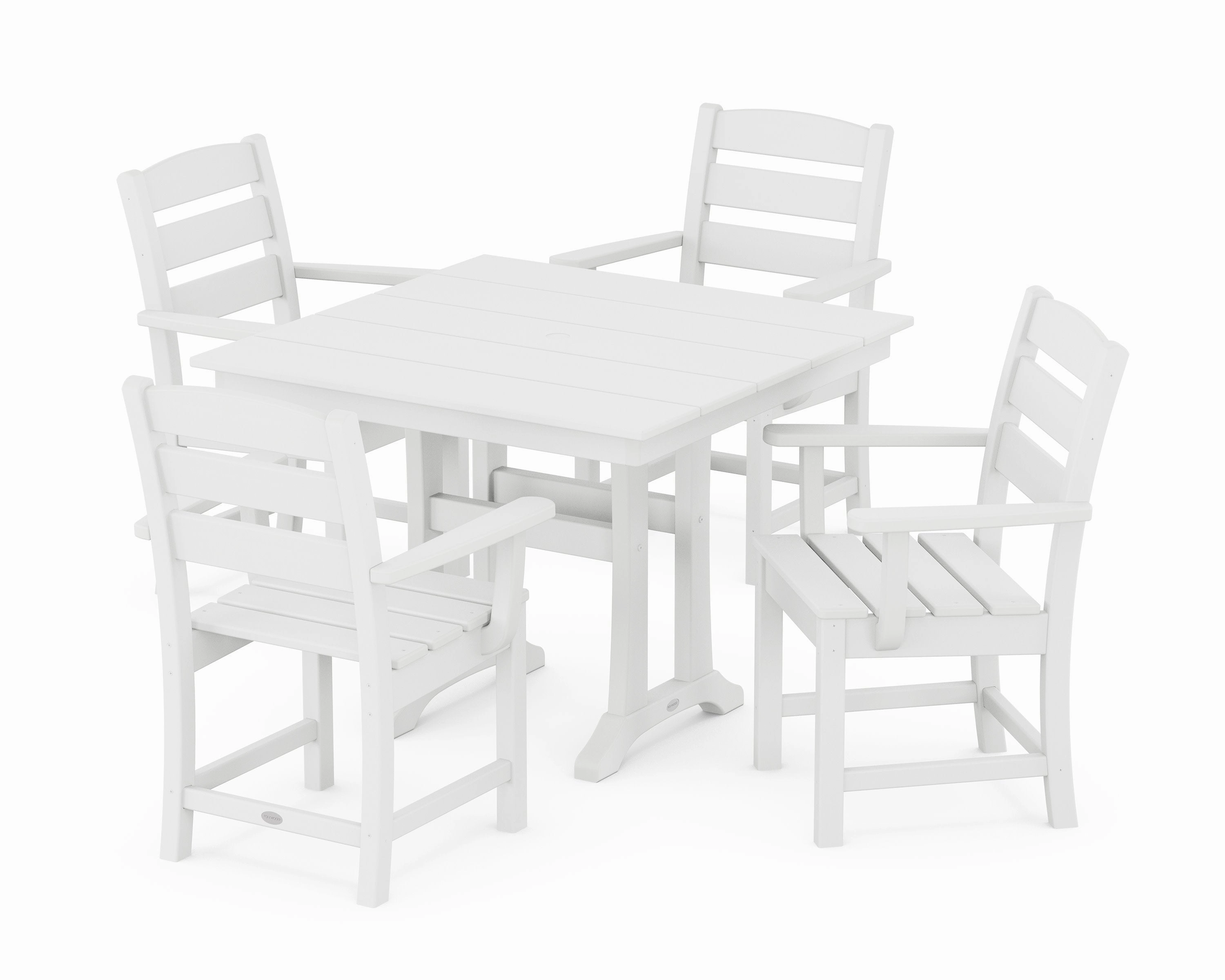 Lakeside 5-Piece Farmhouse Trestle Arm Chair Dining Set