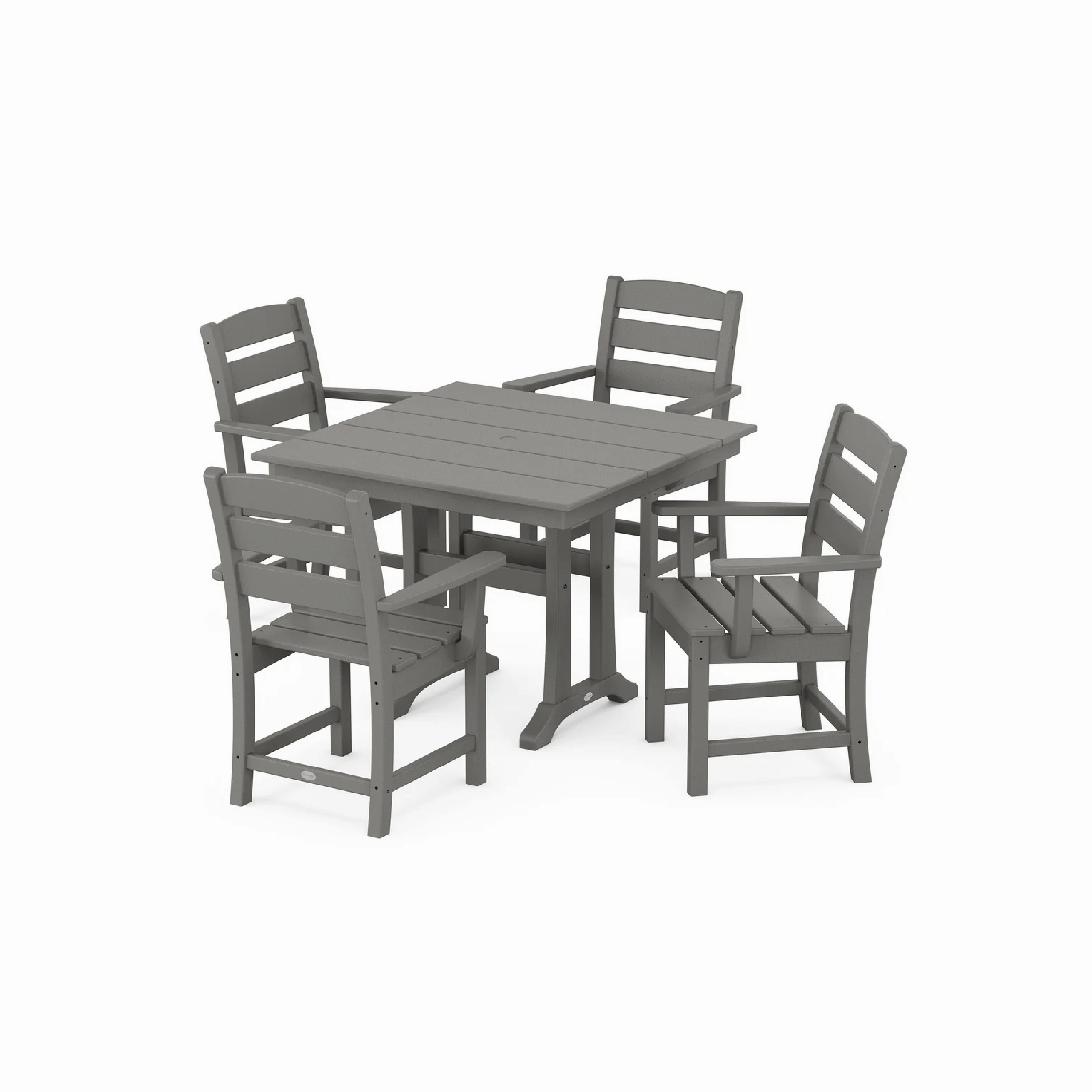Lakeside 5-Piece Farmhouse Trestle Arm Chair Dining Setoutdoor patio furniture set