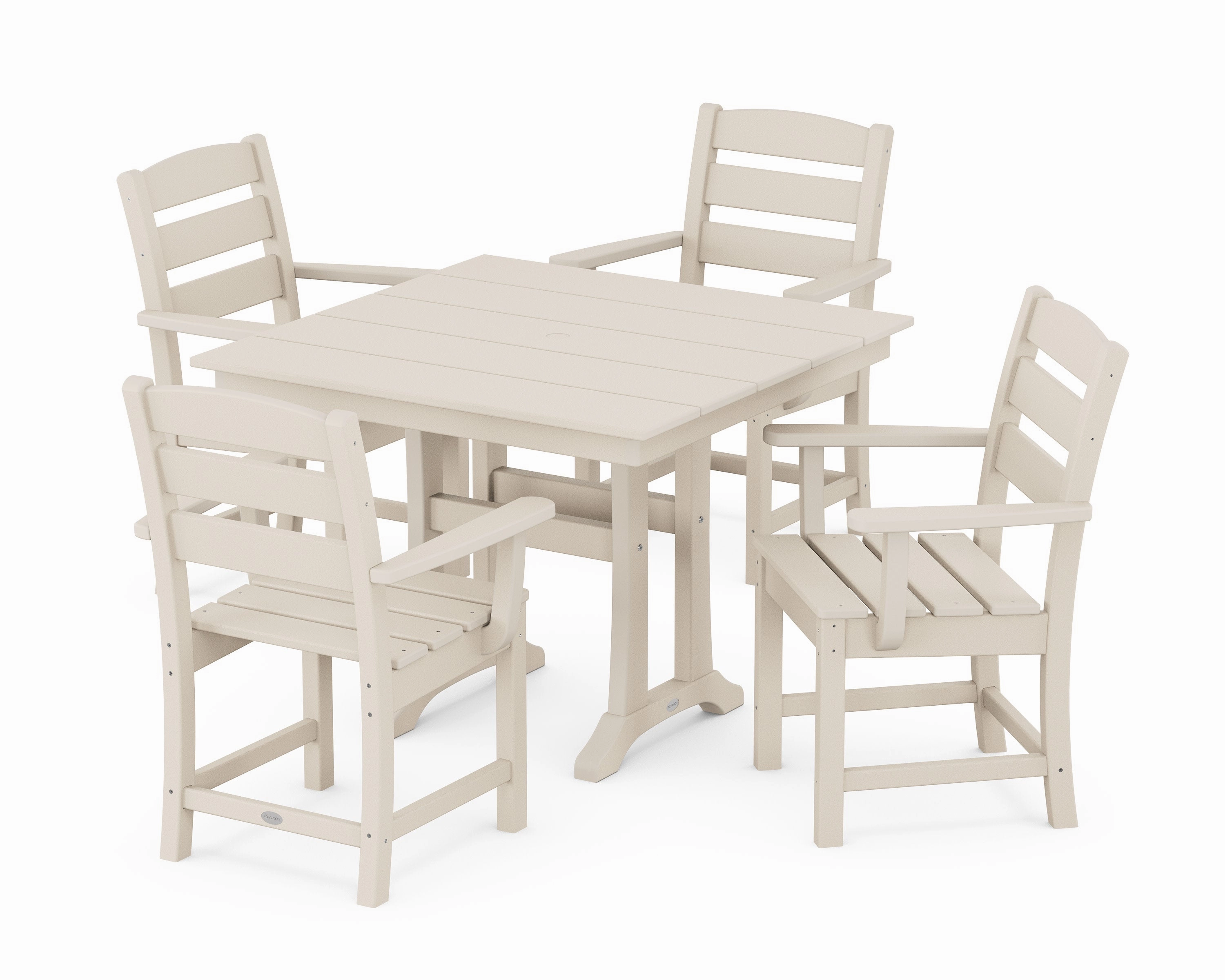 Lakeside 5-Piece Farmhouse Trestle Arm Chair Dining Set