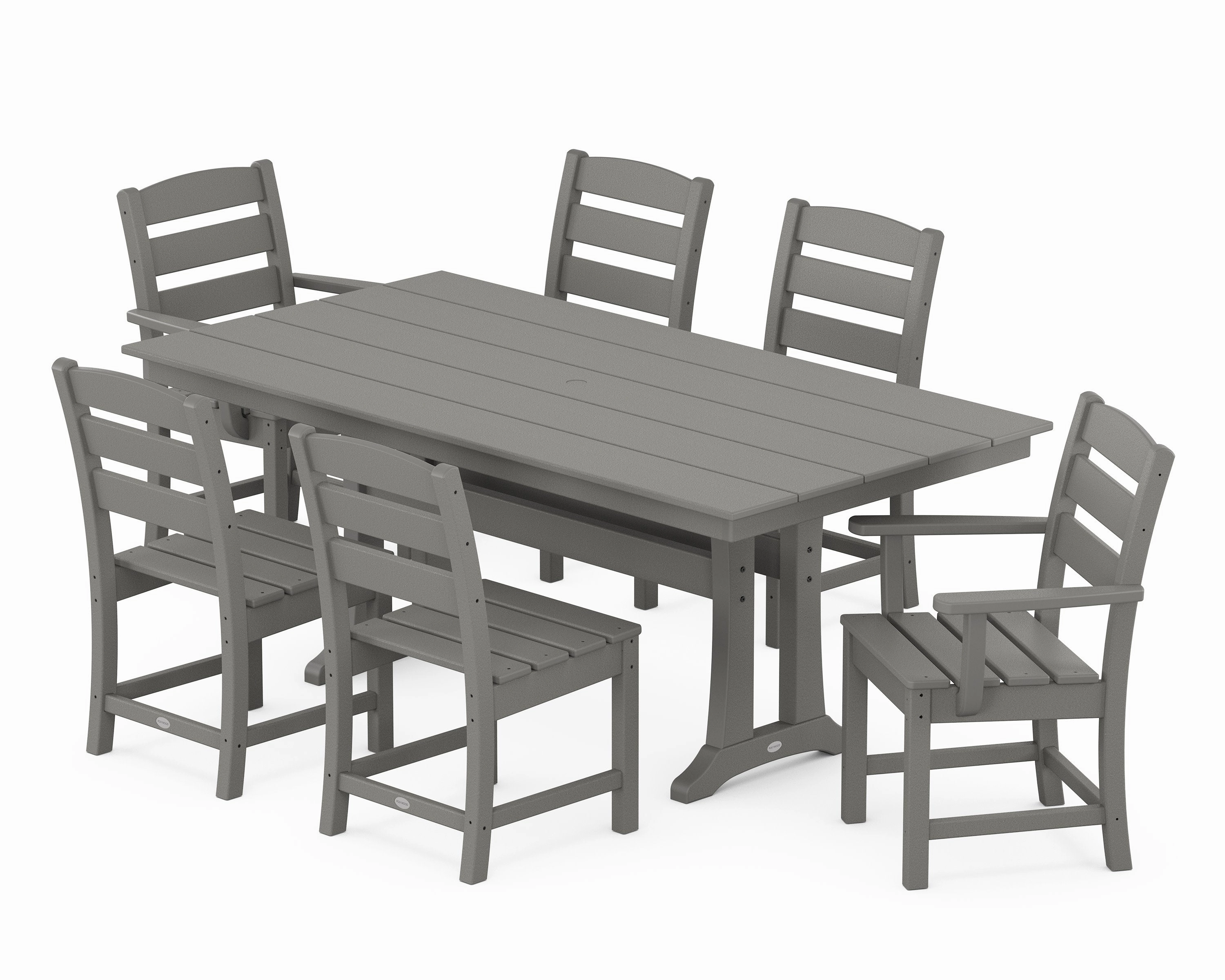 Lakeside 7-Piece Farmhouse Dining Set with Trestle Legsoutdoor patio furniture set