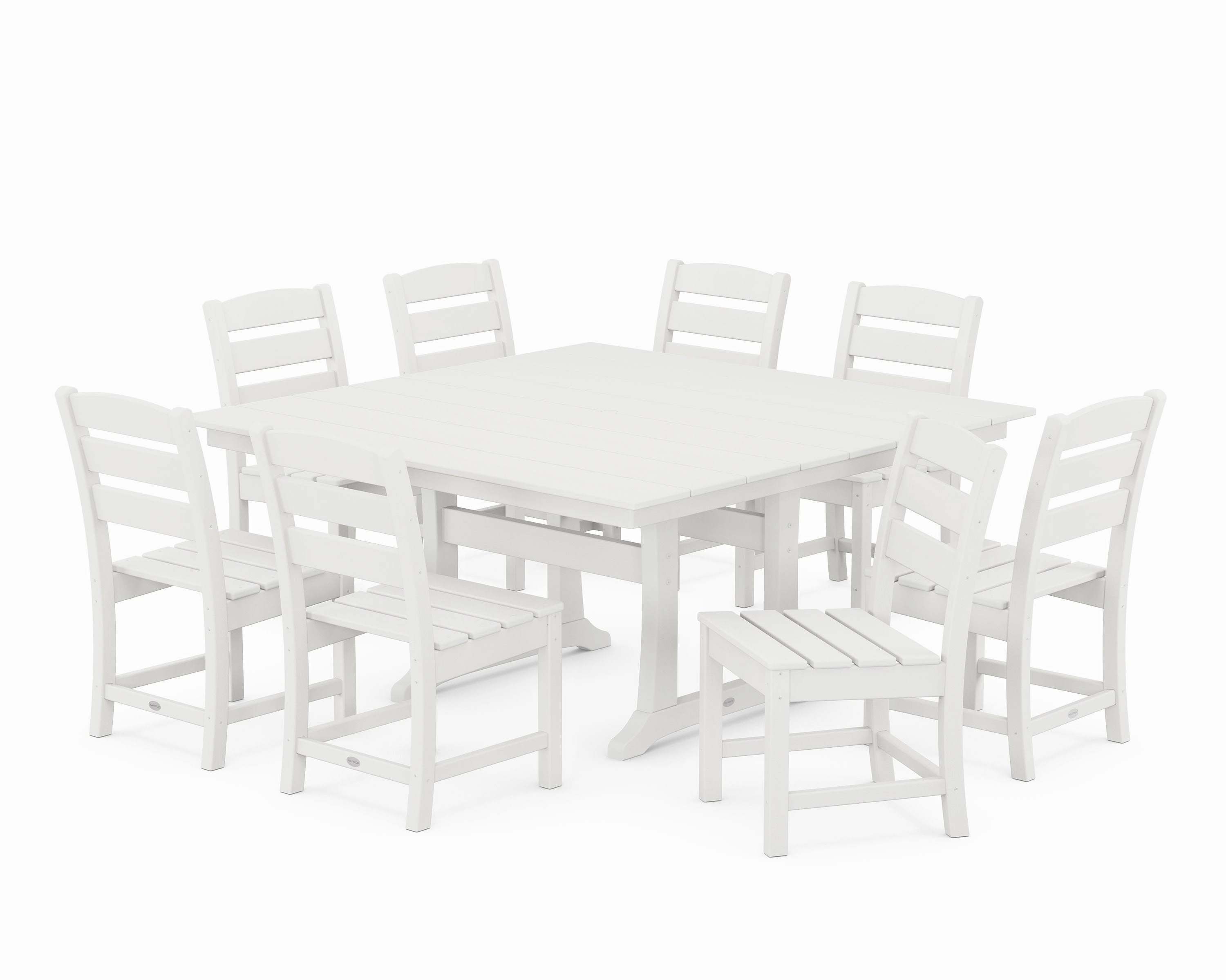 Lakeside 9-Piece Farmhouse Trestle Dining Set