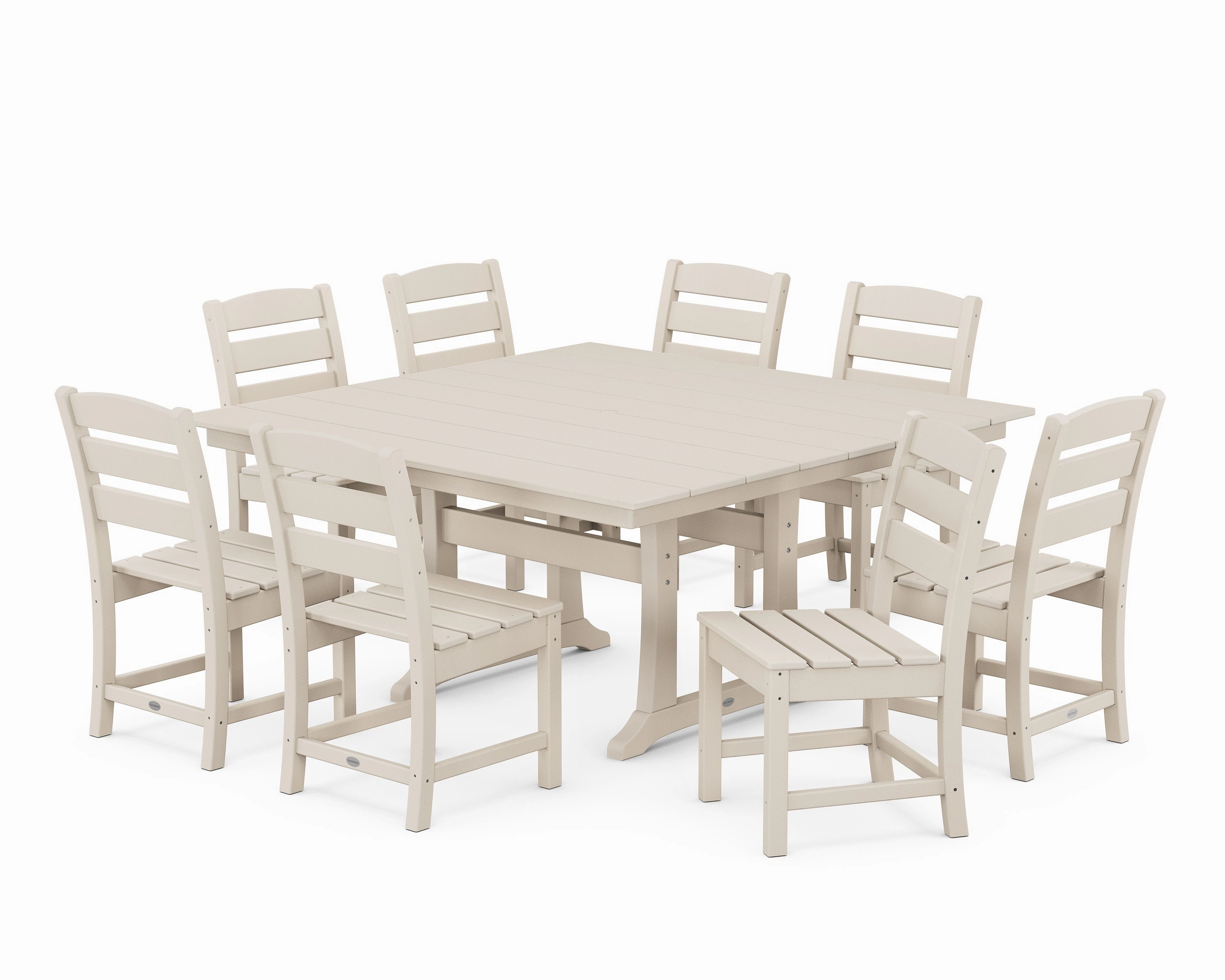 Lakeside 9-Piece Farmhouse Trestle Dining Set