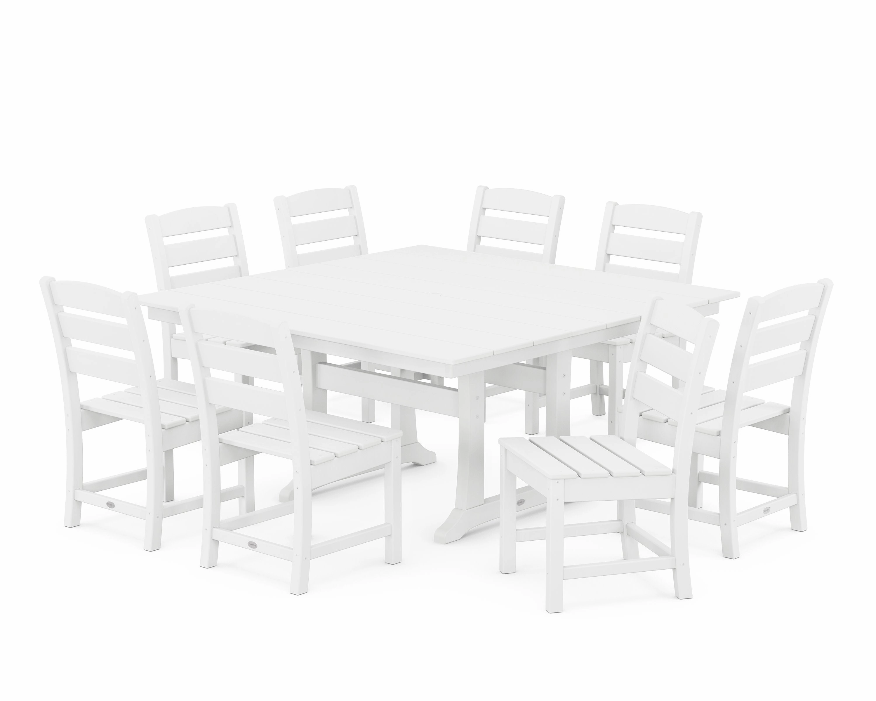 Lakeside 9-Piece Farmhouse Trestle Dining Set