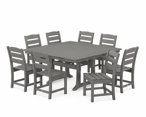 Lakeside 9-Piece Nautical Trestle Dining Setoutdoor patio furniture set