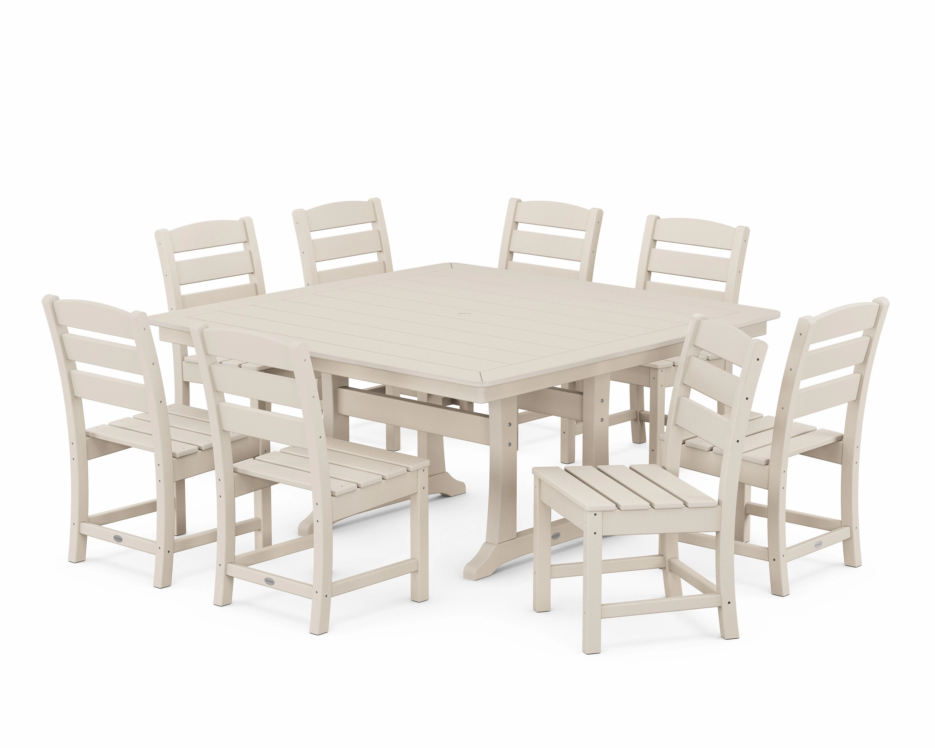 Lakeside 9-Piece Nautical Trestle Dining Set