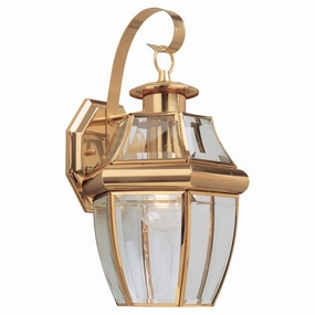 Lancaster One Light Outdoor Wall Lantern Polished BrassOutdoor wall sconces with motion sensor